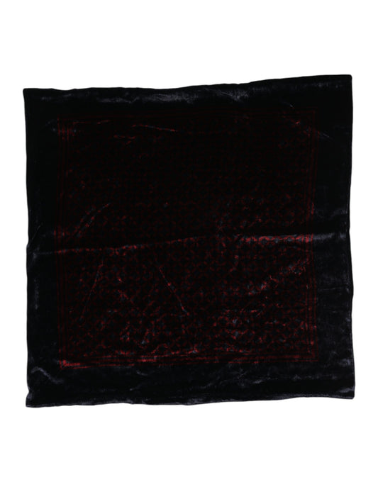 Dolce & Gabbana Black Red Viscose Square Men Foulard Scarf Curated Luxury Accessories by Orvyn
