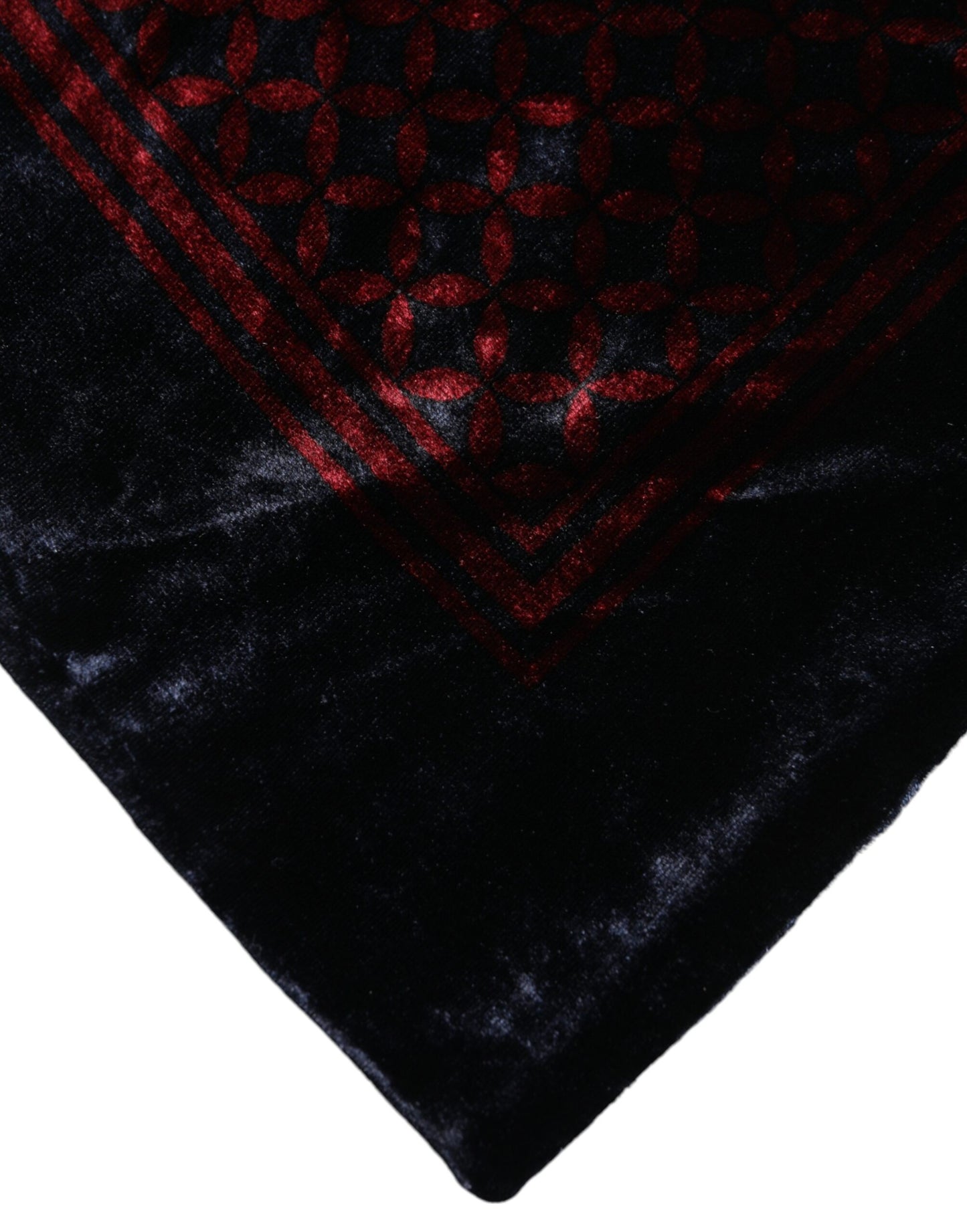 Dolce & Gabbana Black Red Viscose Square Men Foulard Scarf Curated Luxury Accessories by Orvyn