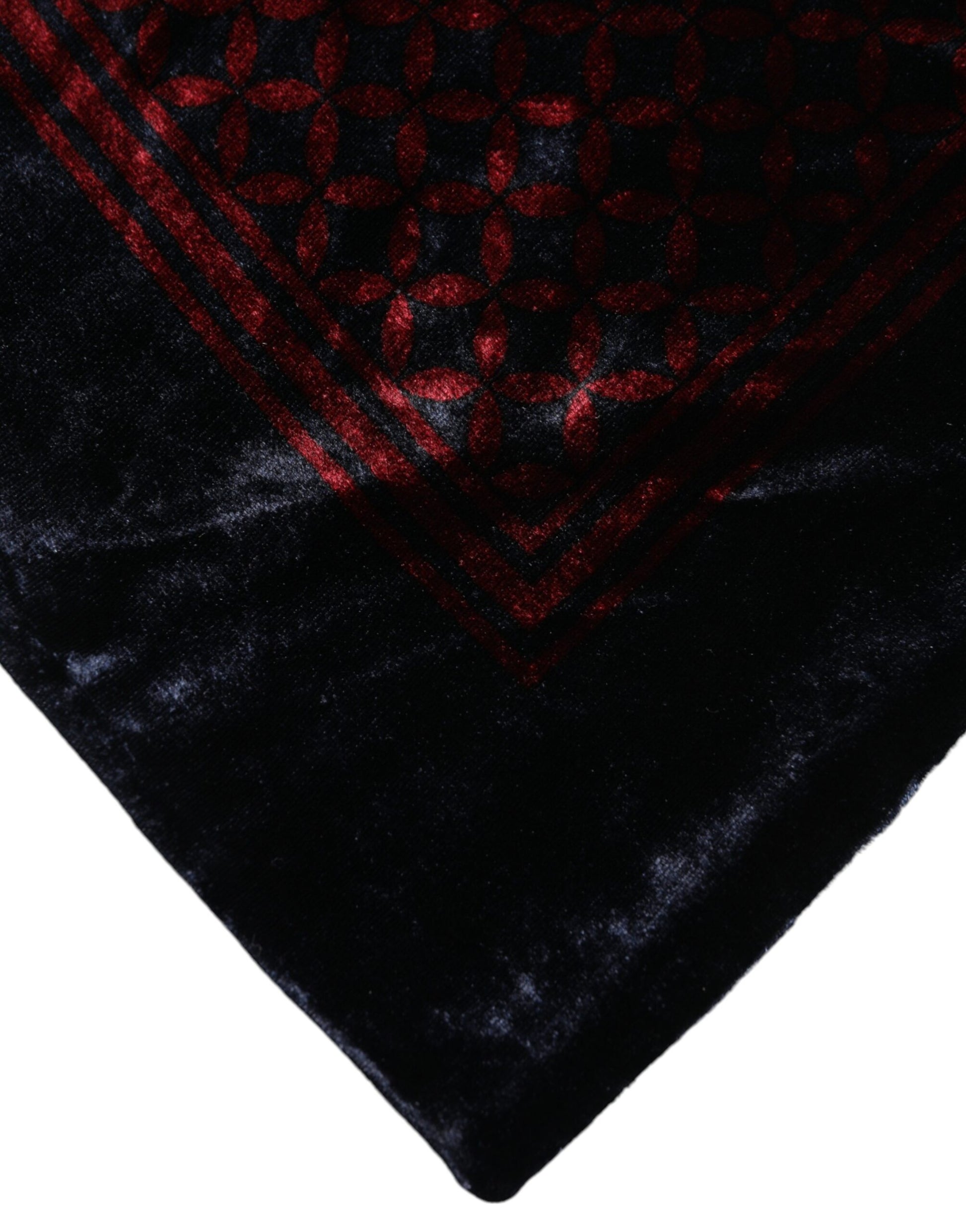 Dolce & Gabbana Black Red Viscose Square Men Foulard Scarf Curated Luxury Accessories by Orvyn