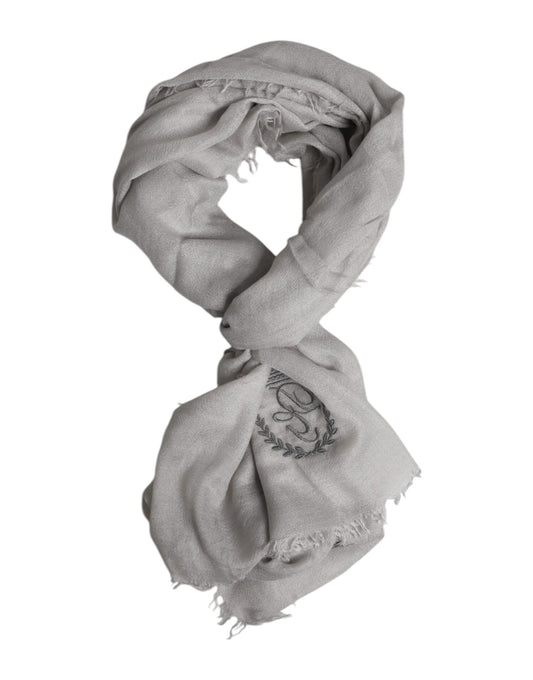 Dolce & Gabbana Gray DG Crown Neck Warmer Wrap Shawl Scarf Curated Luxury Accessories by Orvyn