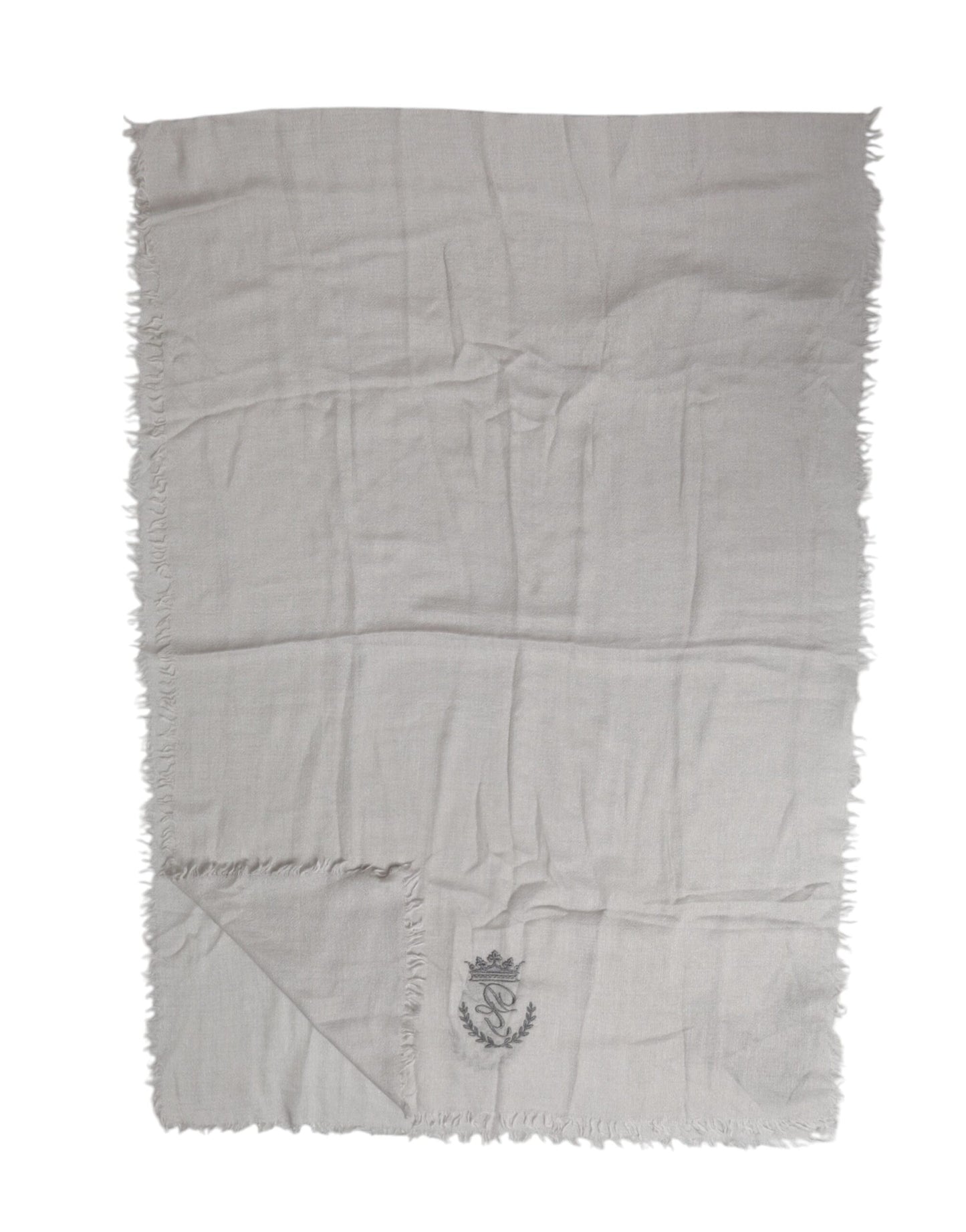 Dolce & Gabbana Gray DG Crown Neck Warmer Wrap Shawl Scarf Curated Luxury Accessories by Orvyn