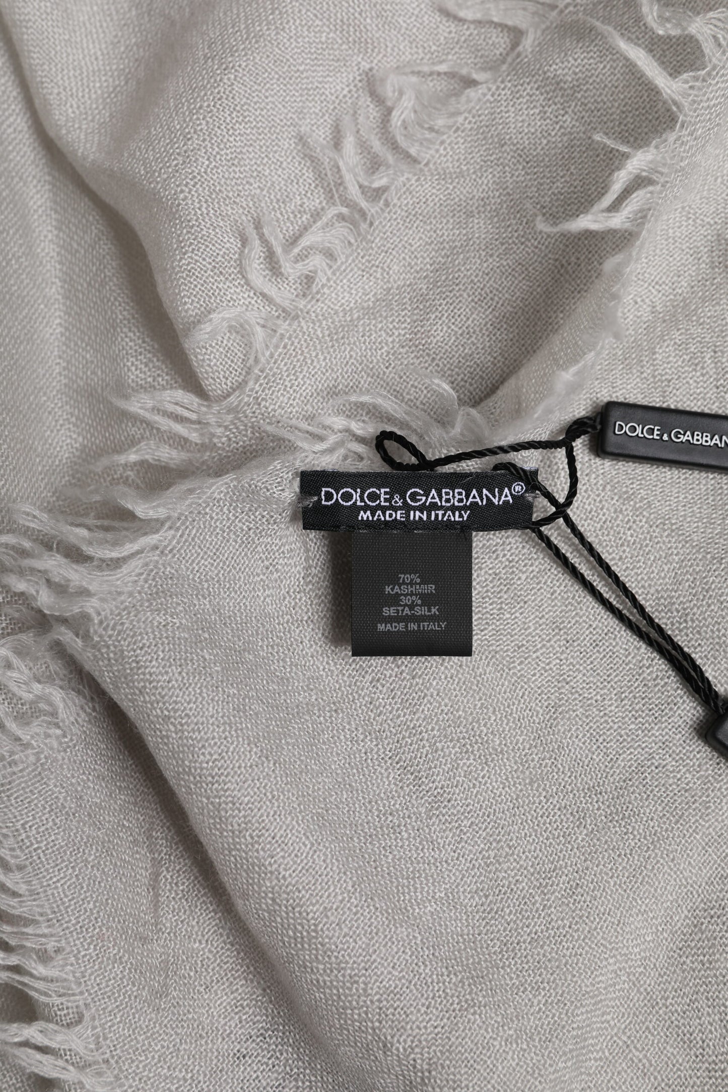 Dolce & Gabbana Gray DG Crown Neck Warmer Wrap Shawl Scarf Curated Luxury Accessories by Orvyn