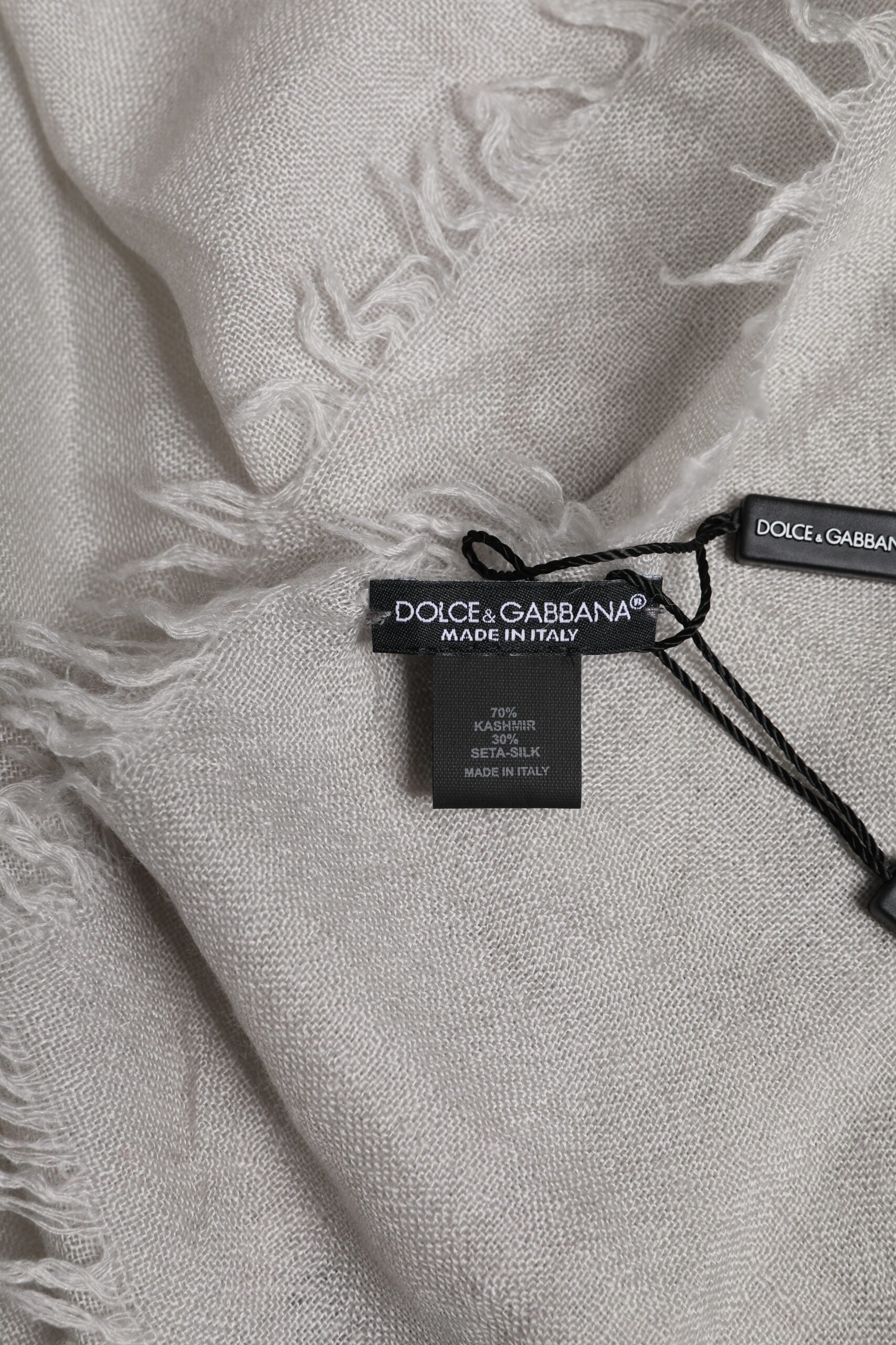 Dolce & Gabbana Gray DG Crown Neck Warmer Wrap Shawl Scarf Curated Luxury Accessories by Orvyn