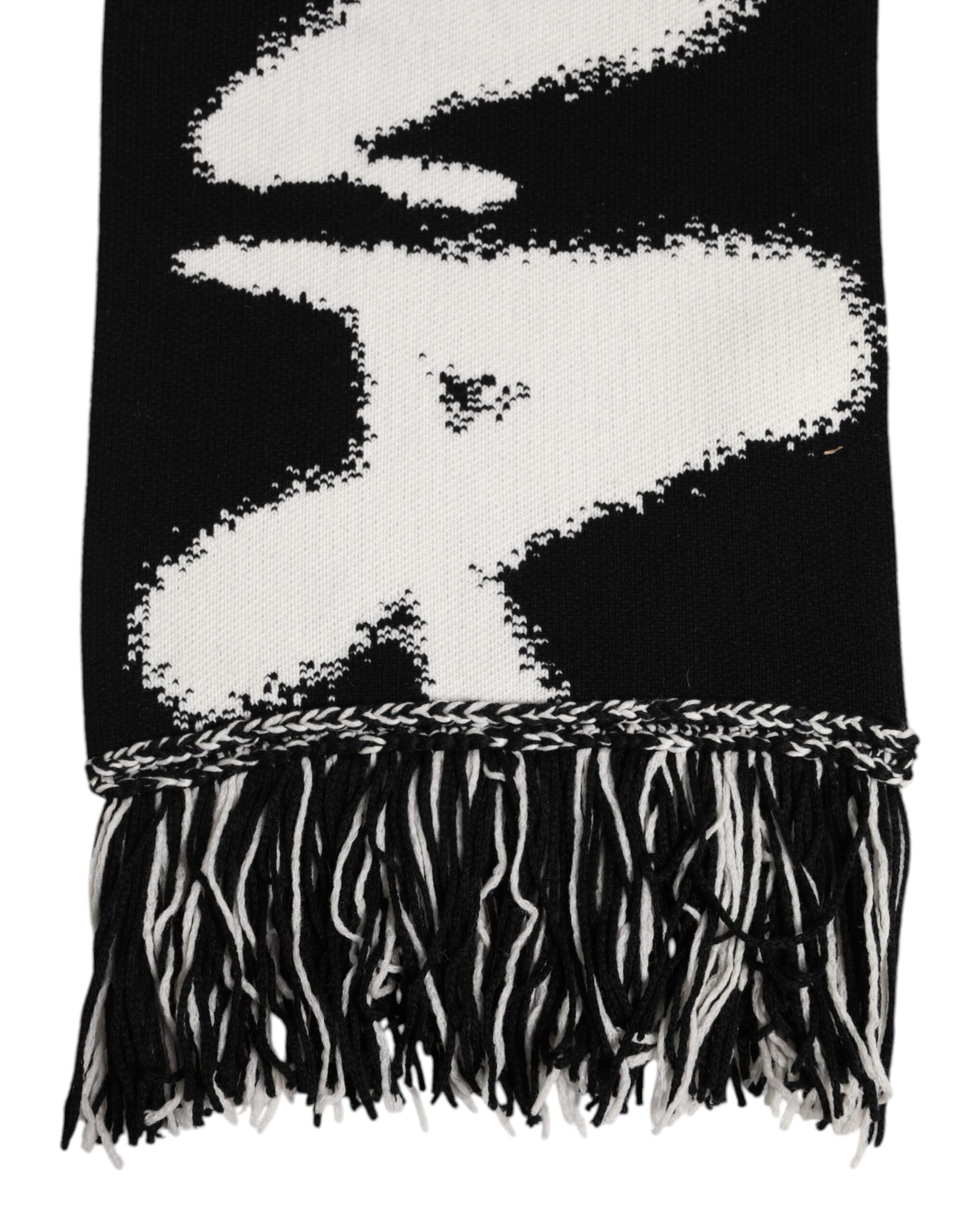 Dolce & Gabbana Black Logo Neck Warmer Wrap Men Shawl Scarf Curated Luxury Accessories by Orvyn