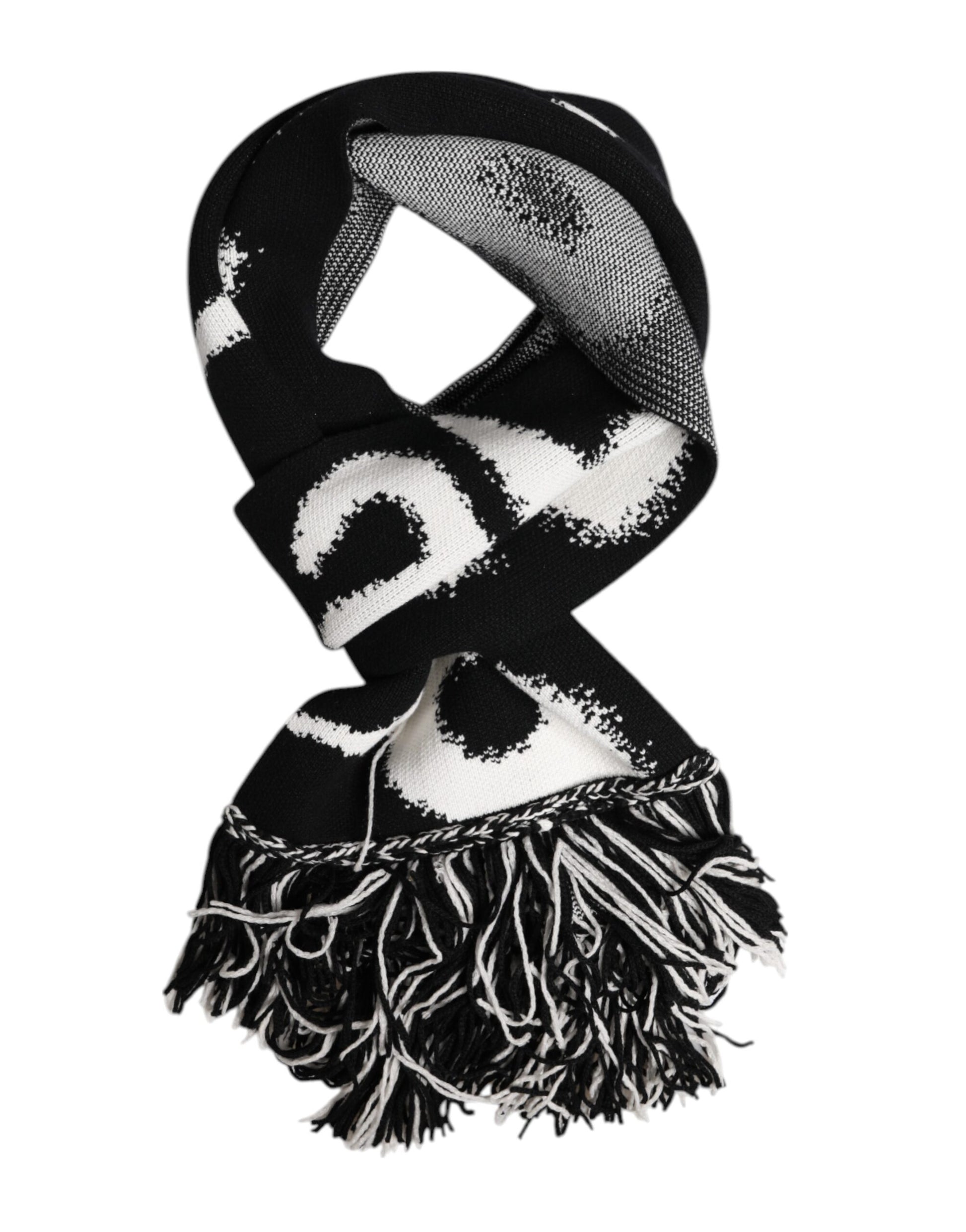 Dolce & Gabbana Black Logo Neck Warmer Wrap Men Shawl Scarf Curated Luxury Accessories by Orvyn