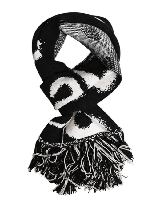Dolce & Gabbana Black Logo Neck Warmer Wrap Men Shawl Scarf Curated Luxury Accessories by Orvyn