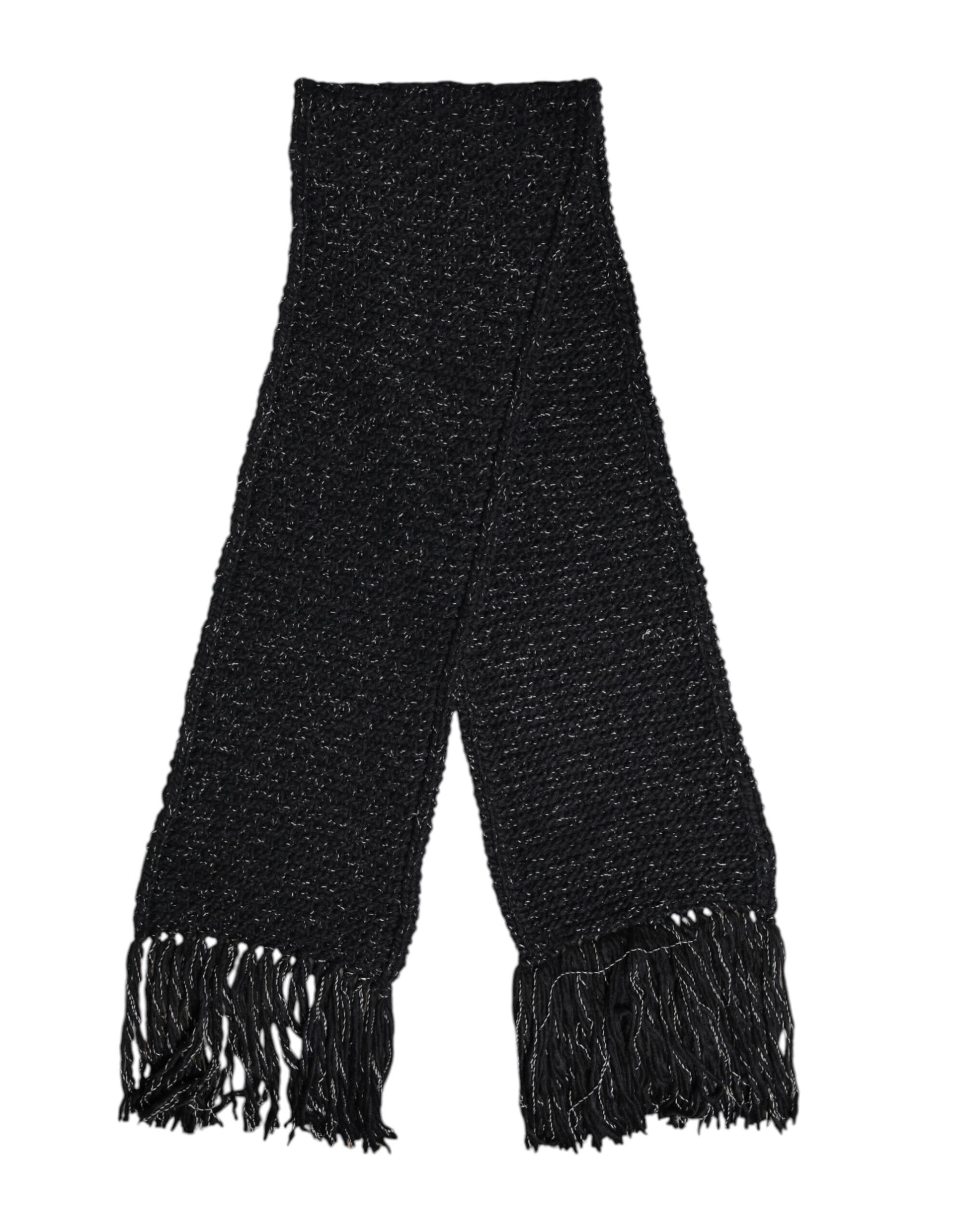 Dolce & Gabbana Black Cashmere Neck Warmer Wrap Shawl Scarf Curated Luxury Accessories by Orvyn