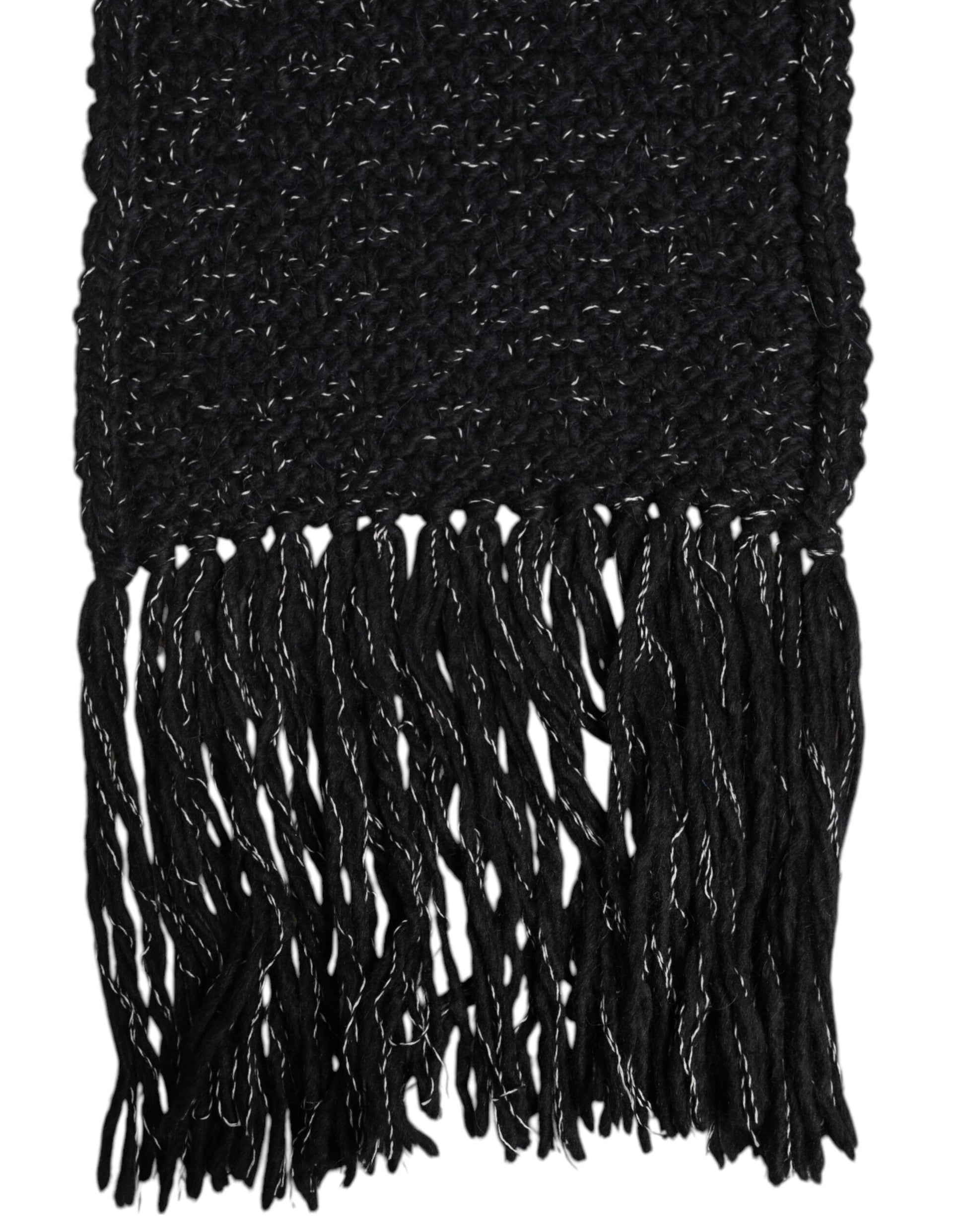 Dolce & Gabbana Black Cashmere Neck Warmer Wrap Shawl Scarf Curated Luxury Accessories by Orvyn