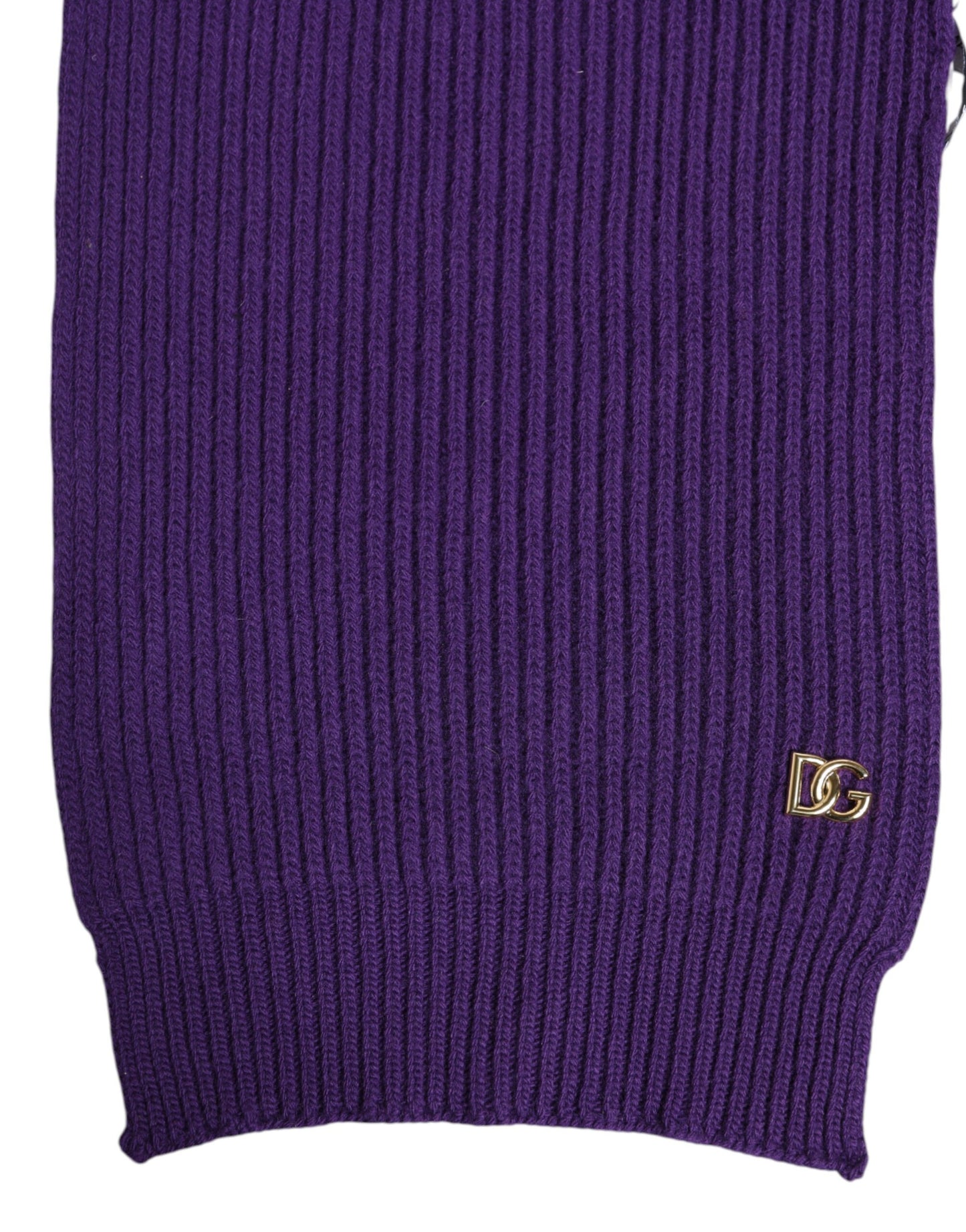 Dolce & Gabbana Purple DG Logo Neck Warmer Wrap Shawl Scarf Curated Luxury Accessories by Orvyn