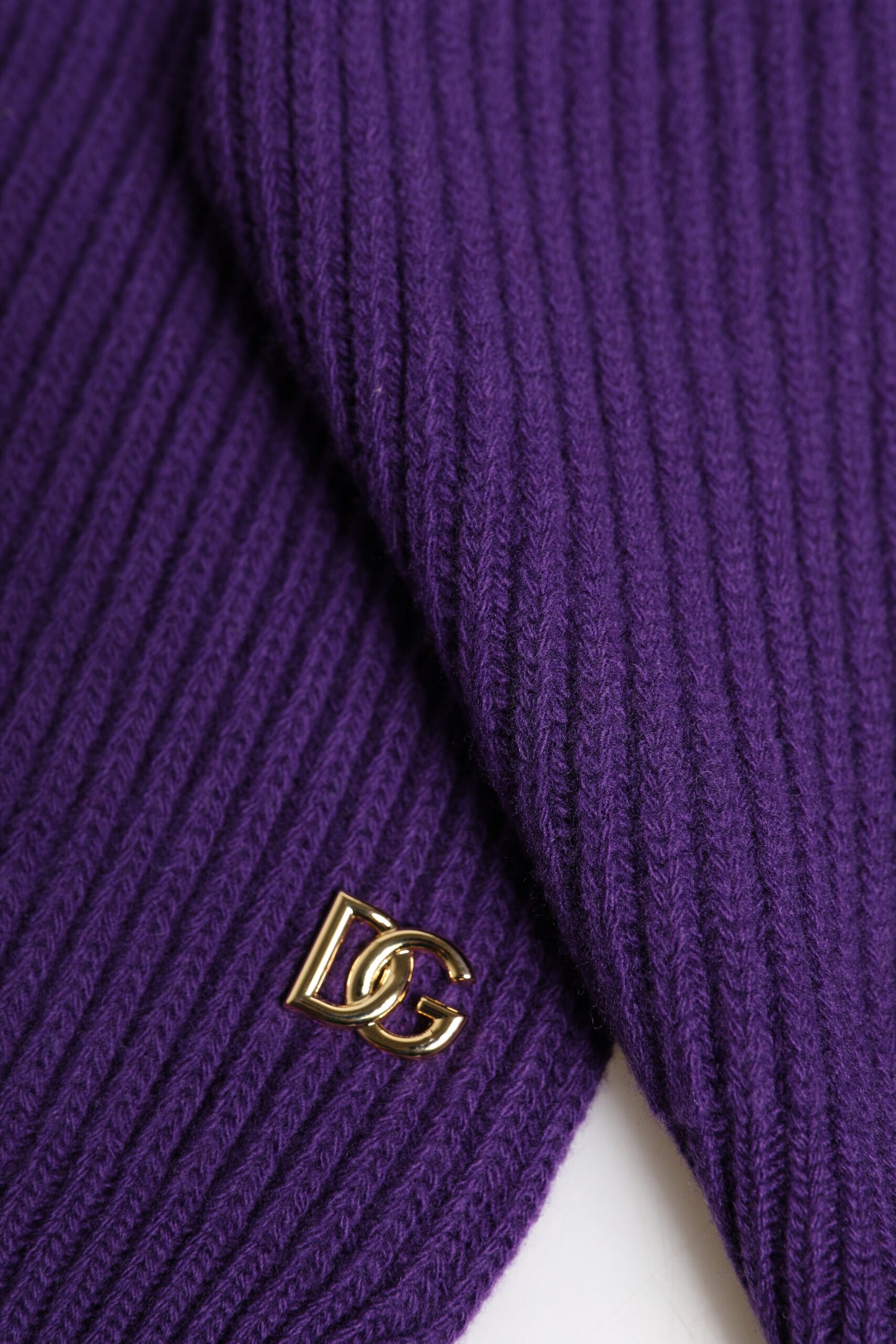Dolce & Gabbana Purple DG Logo Neck Warmer Wrap Shawl Scarf Curated Luxury Accessories by Orvyn