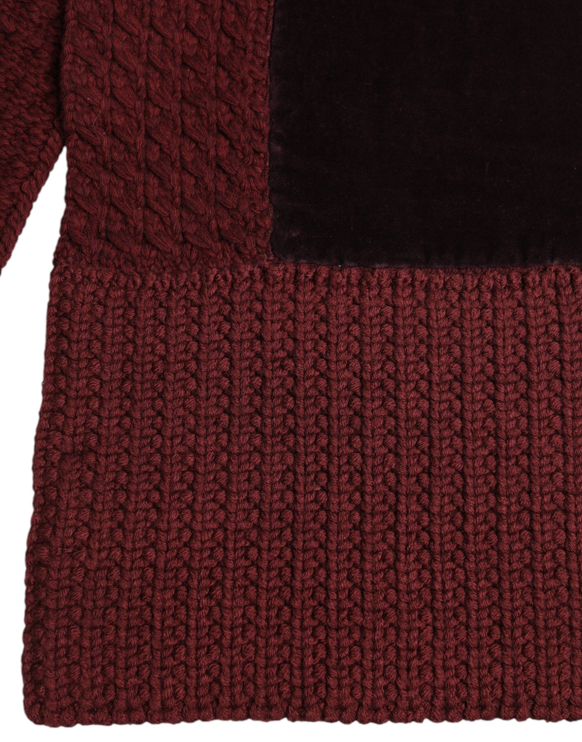 Dolce & Gabbana Maroon Black Neck Warmer Wrap Shawl Scarf Curated Luxury Accessories by Orvyn
