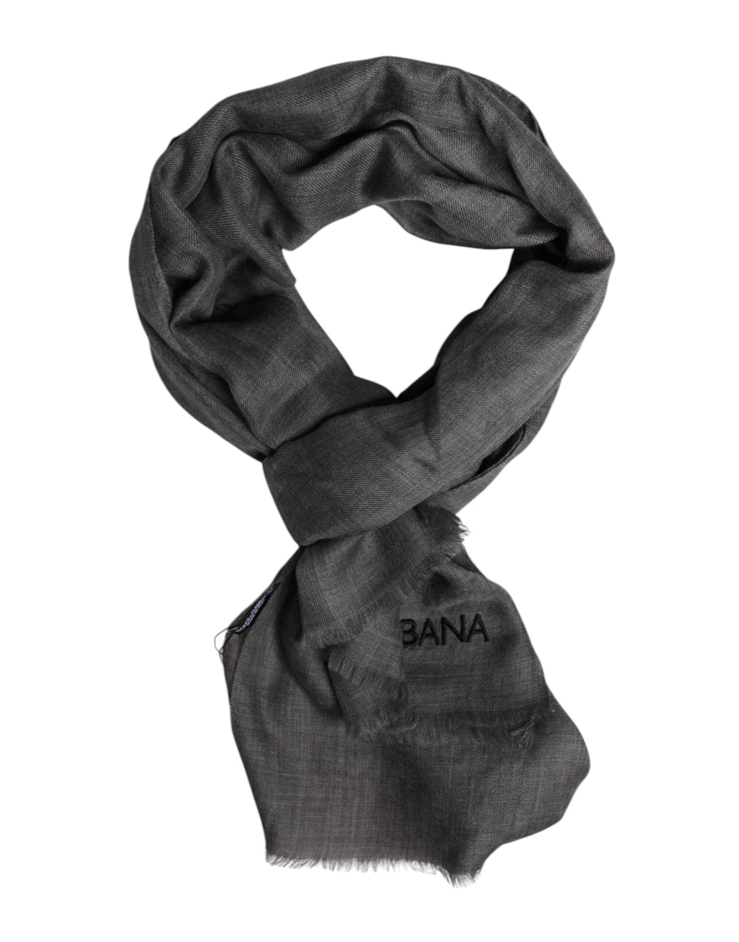 Dolce & Gabbana Gray Logo Print Neck Warmer Wrap Shawl Scarf Curated Luxury Accessories by Orvyn