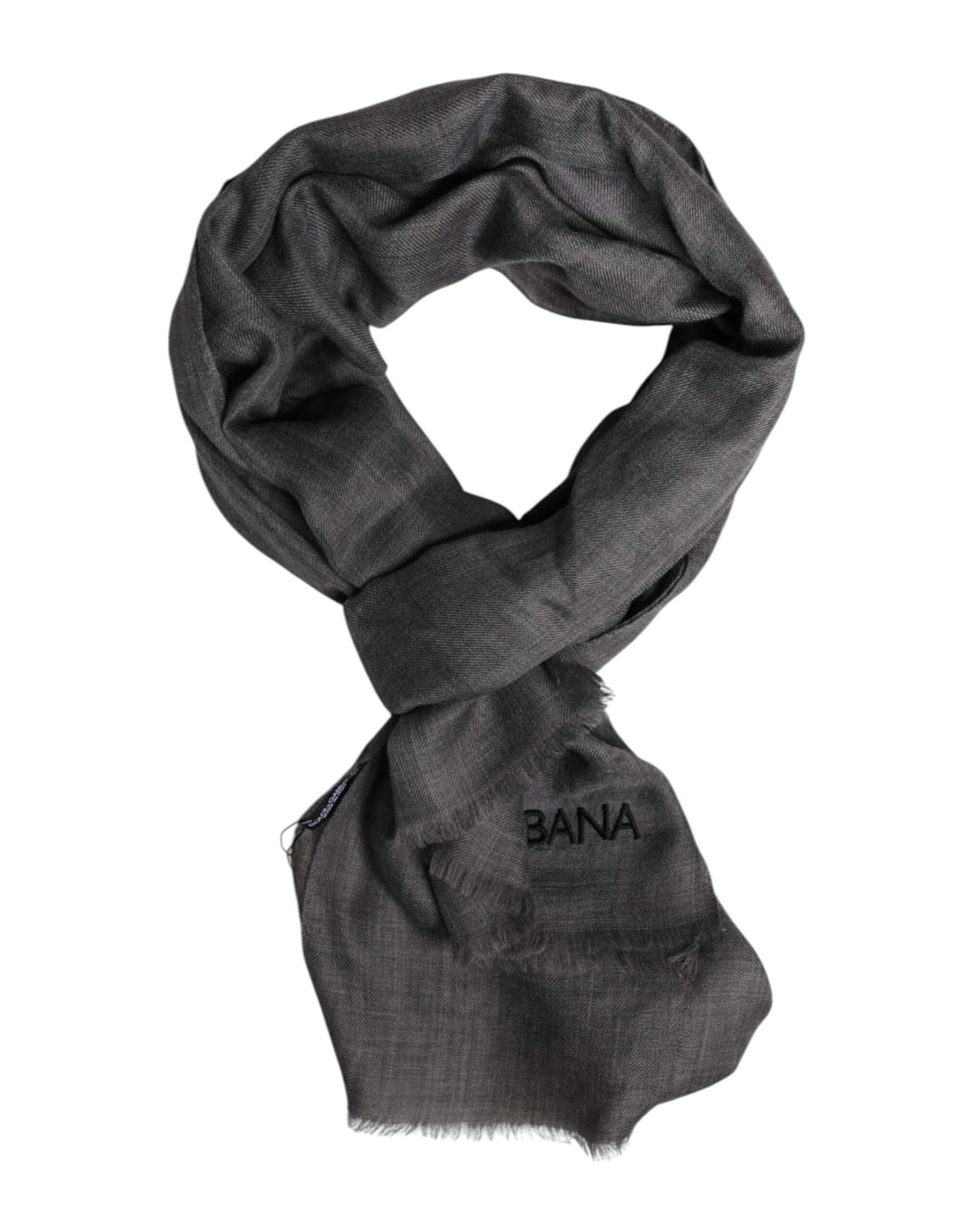 Dolce & Gabbana Gray Logo Print Neck Warmer Wrap Shawl Scarf Curated Luxury Accessories by Orvyn