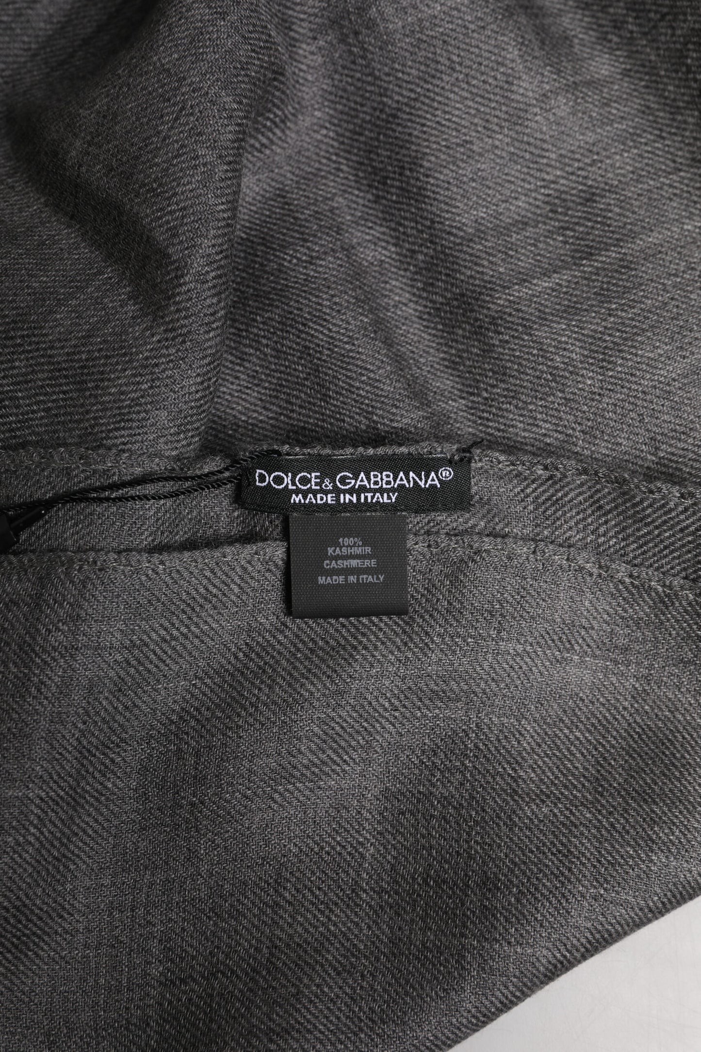 Dolce & Gabbana Gray Logo Print Neck Warmer Wrap Shawl Scarf Curated Luxury Accessories by Orvyn