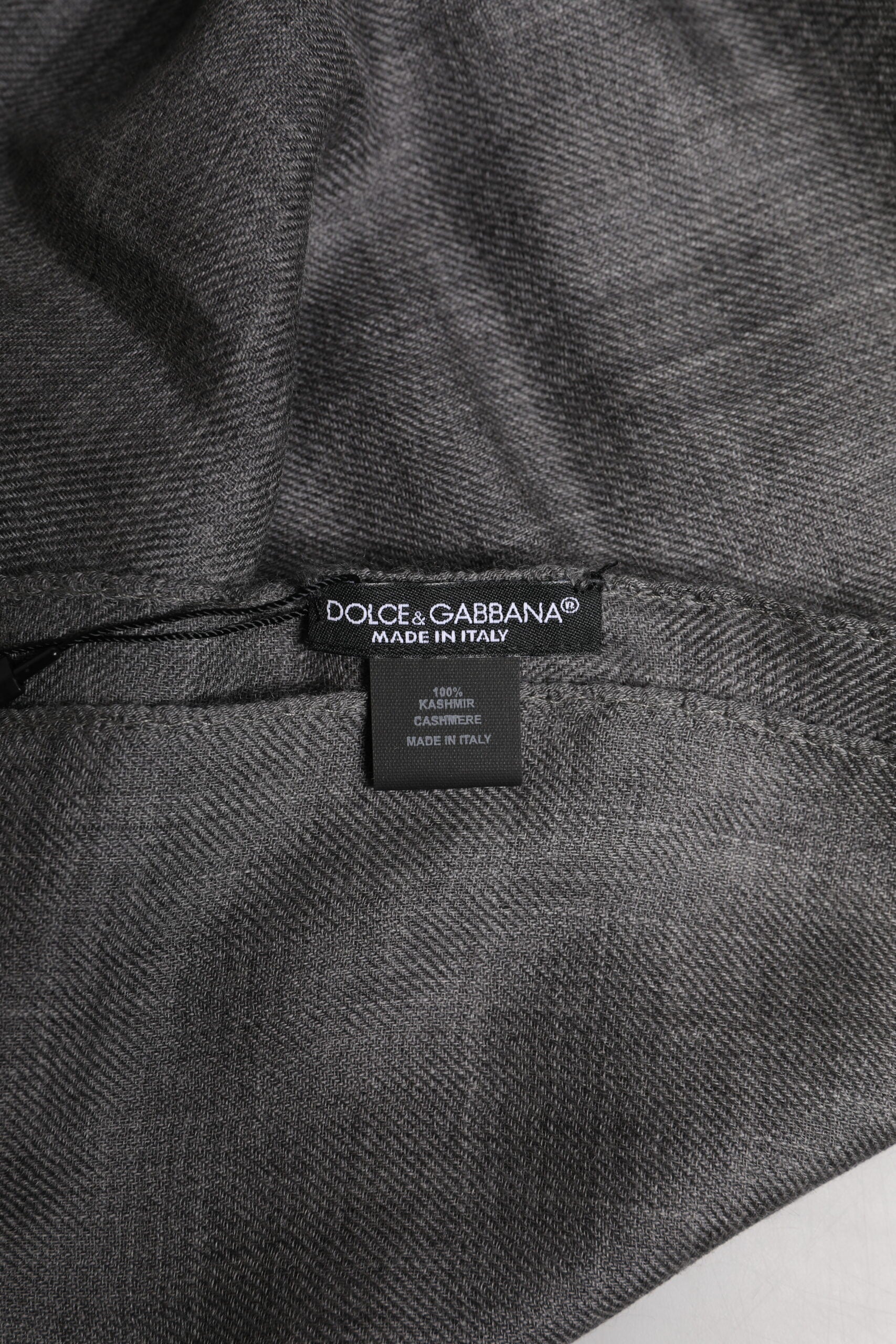 Dolce & Gabbana Gray Logo Print Neck Warmer Wrap Shawl Scarf Curated Luxury Accessories by Orvyn