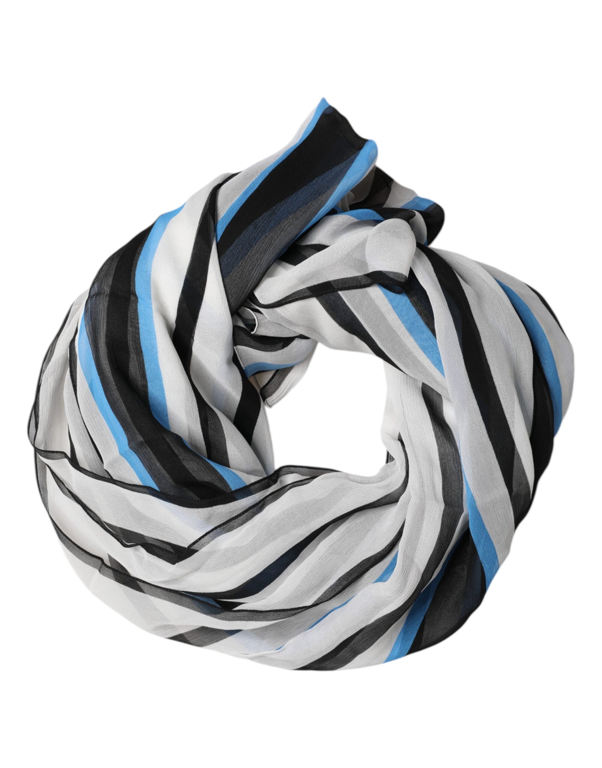 Dolce & Gabbana Multicolor Striped Neck Warmer Wrap Scarf Curated Luxury Accessories by Orvyn