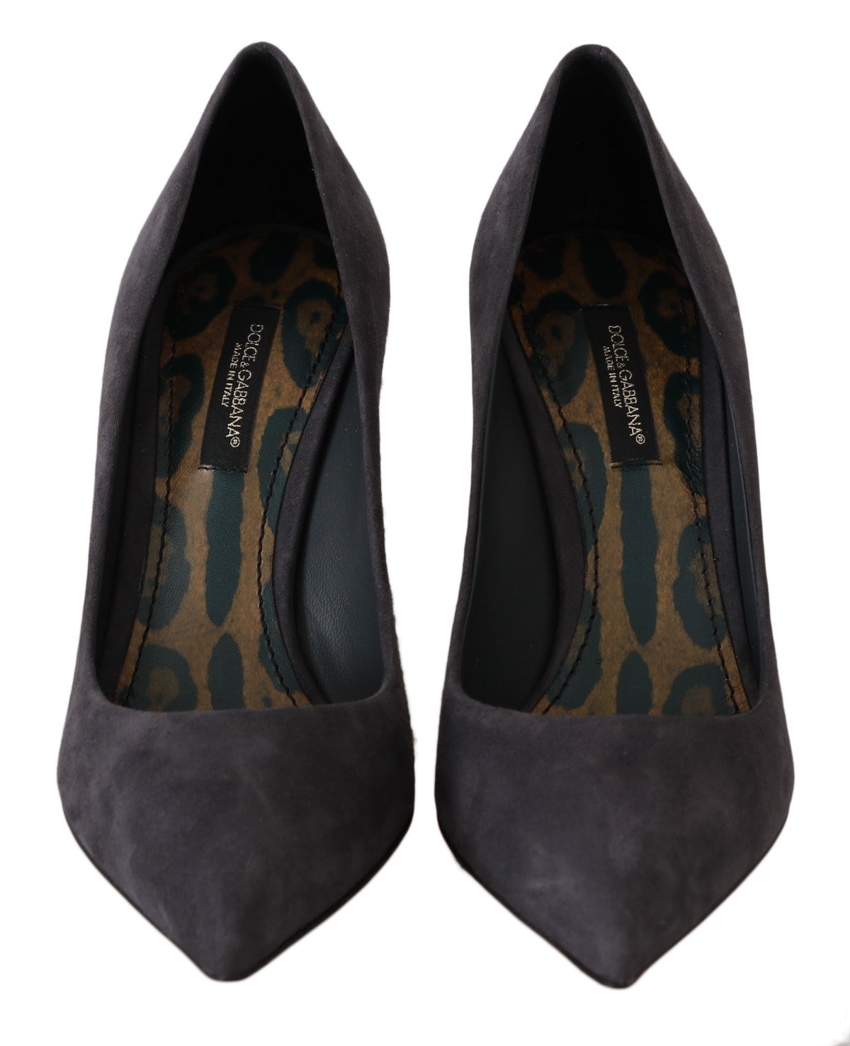 Dolce & Gabbana Gray Suede Leather Stiletto Shoes Heels grau
