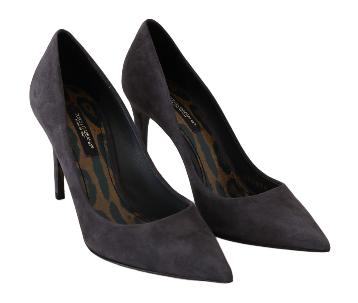 Dolce & Gabbana Gray Suede Leather Stiletto Shoes Heels grau