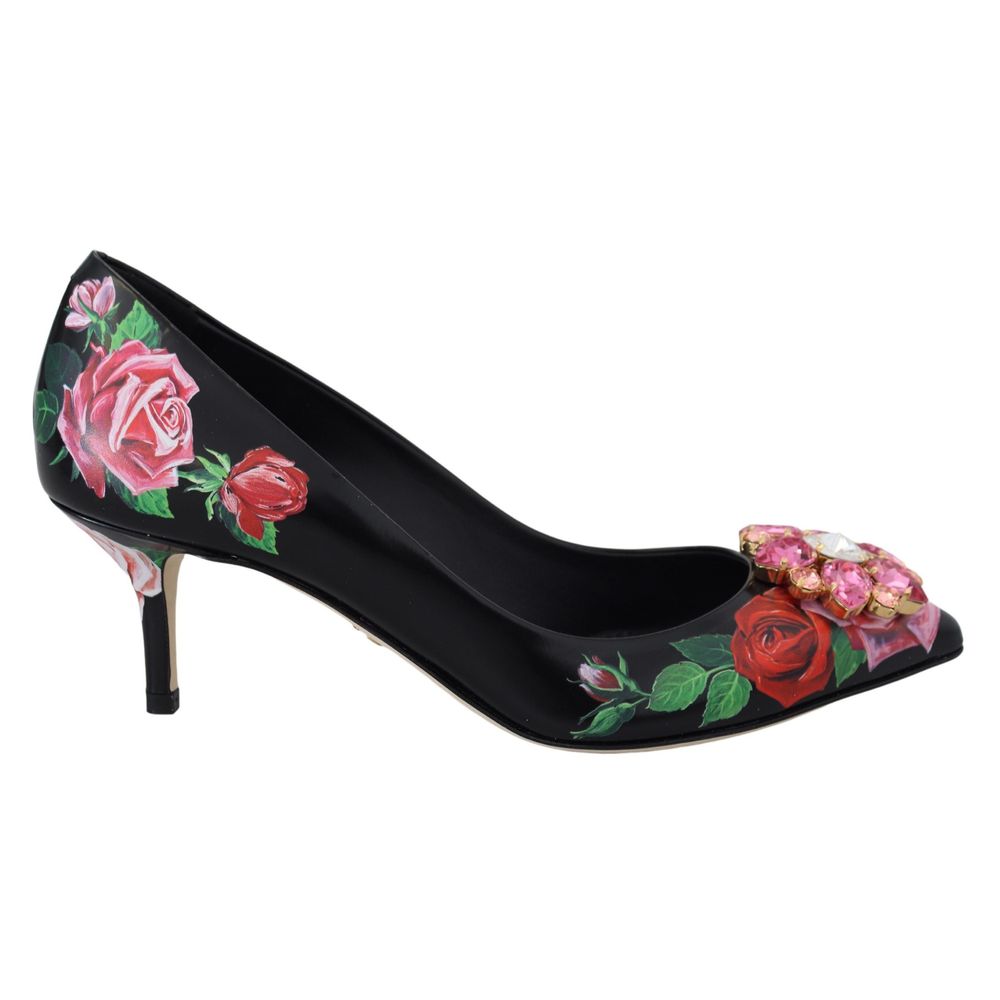 Dolce & Gabbana Black Leather High Heel Pumps schwarz