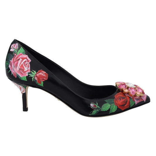 Dolce & Gabbana Black Leather High Heel Pumps schwarz