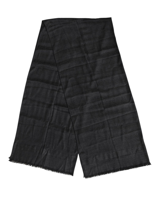 Dolce & Gabbana Dark Gray Cashmere Fringes Neck Warmer Scarf Curated Luxury Accessories by Orvyn