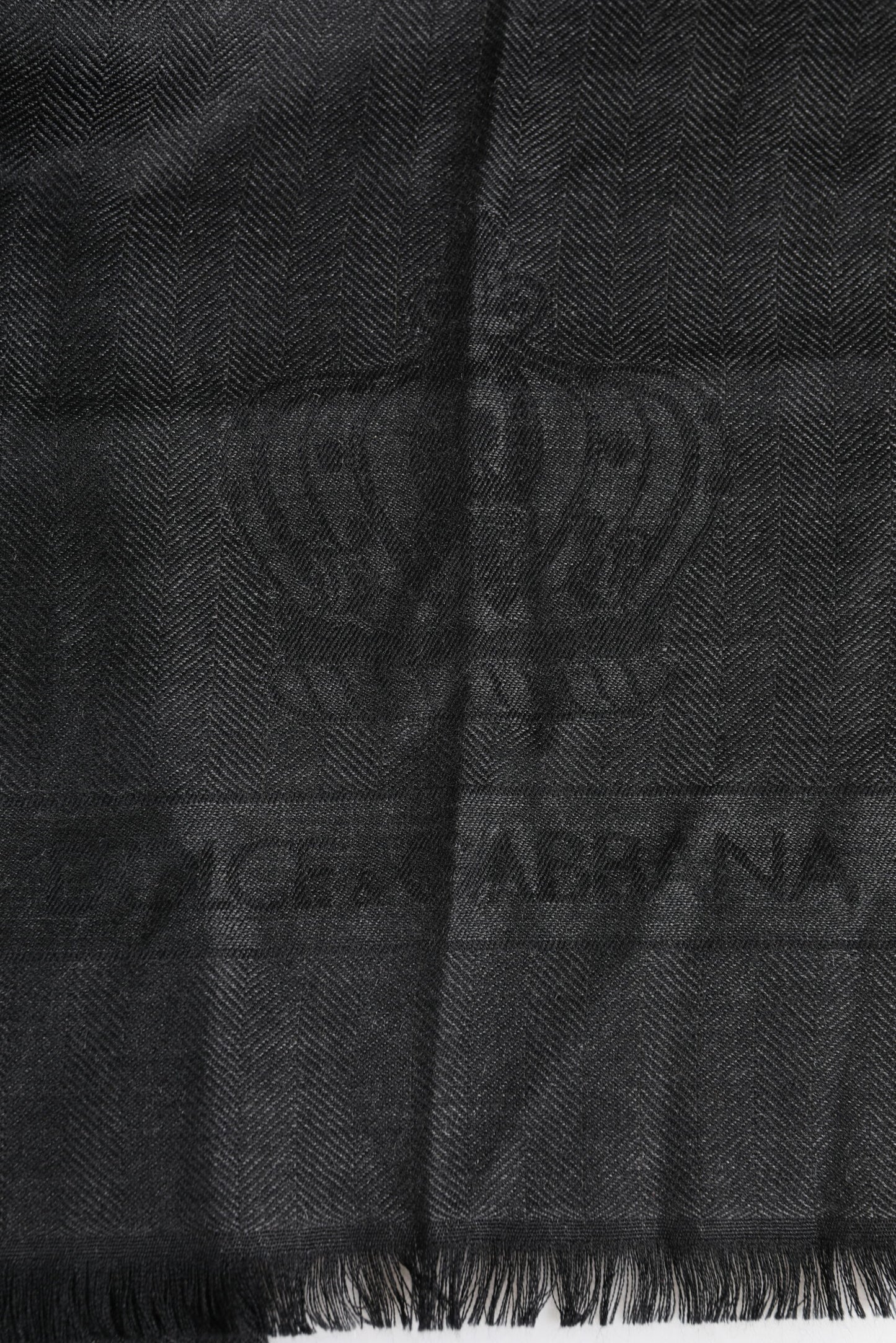 Dolce & Gabbana Dark Gray Cashmere Fringes Neck Warmer Scarf Curated Luxury Accessories by Orvyn