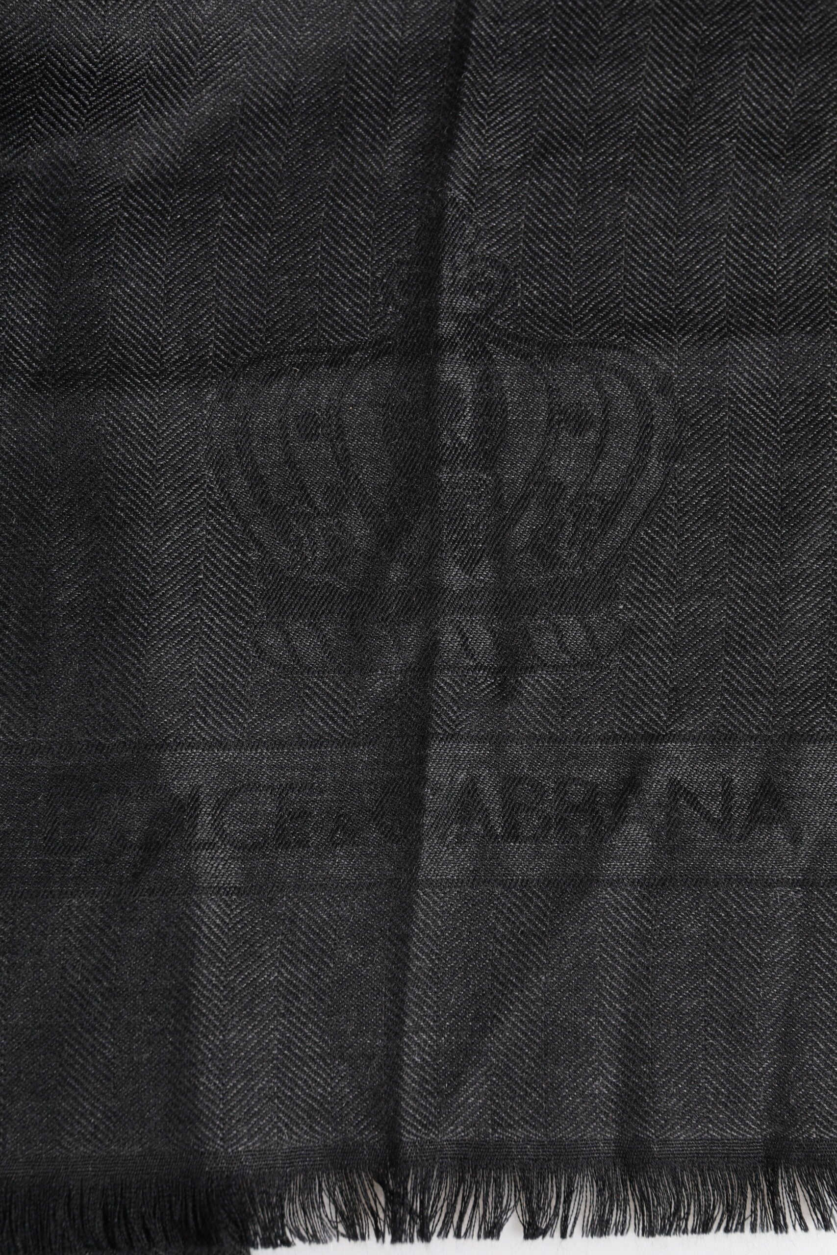 Dolce & Gabbana Dark Gray Cashmere Fringes Neck Warmer Scarf Curated Luxury Accessories by Orvyn