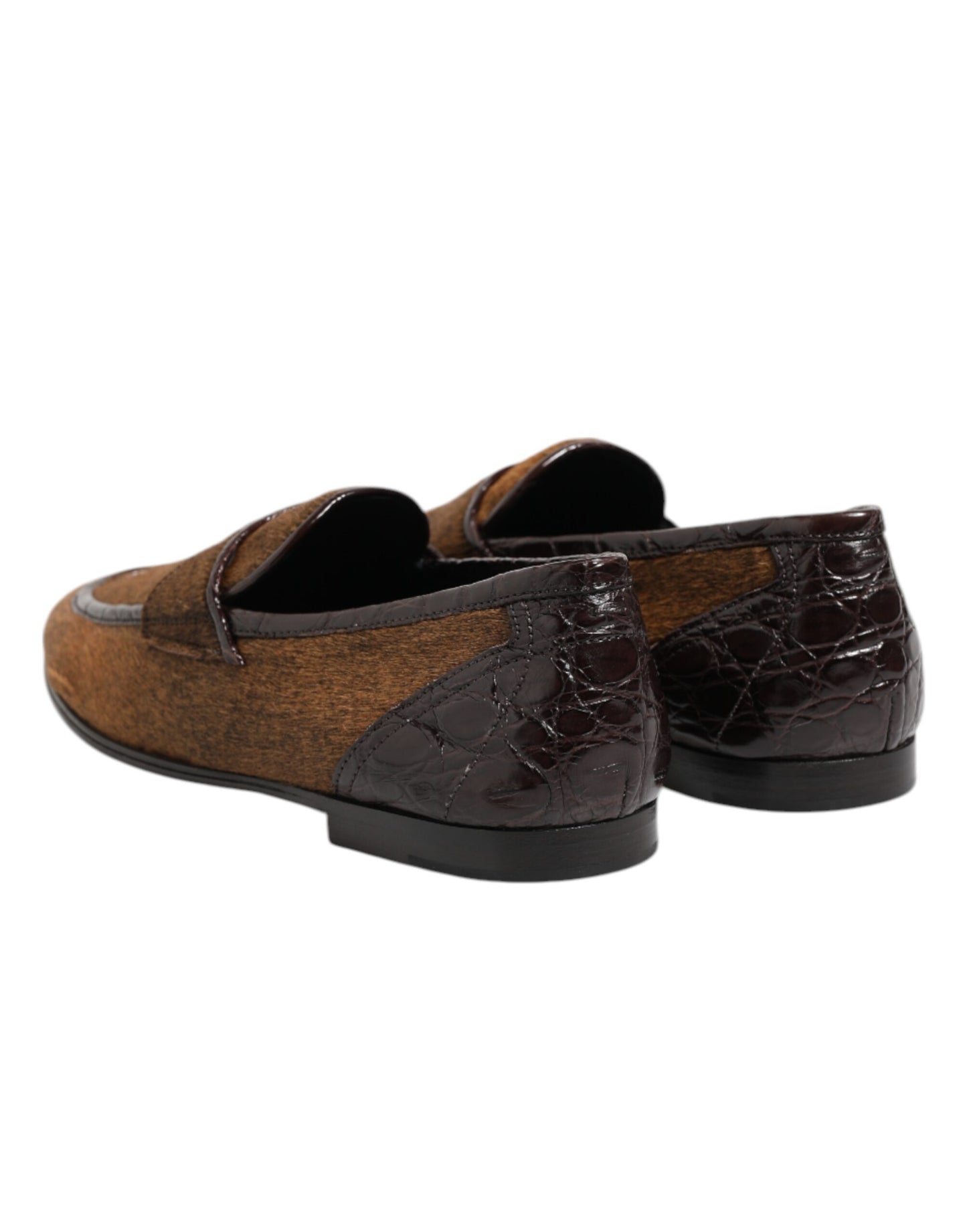 Dolce & Gabbana Brown Loafers Leather Slip On Men Dress Shoes Curated Luxury Accessories by Orvyn