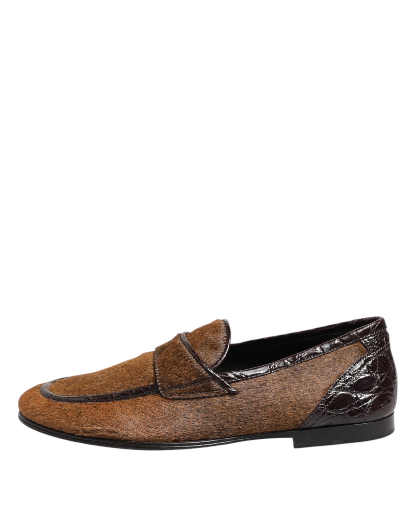 Dolce & Gabbana Brown Loafers Leather Slip On Men Dress Shoes Curated Luxury Accessories by Orvyn