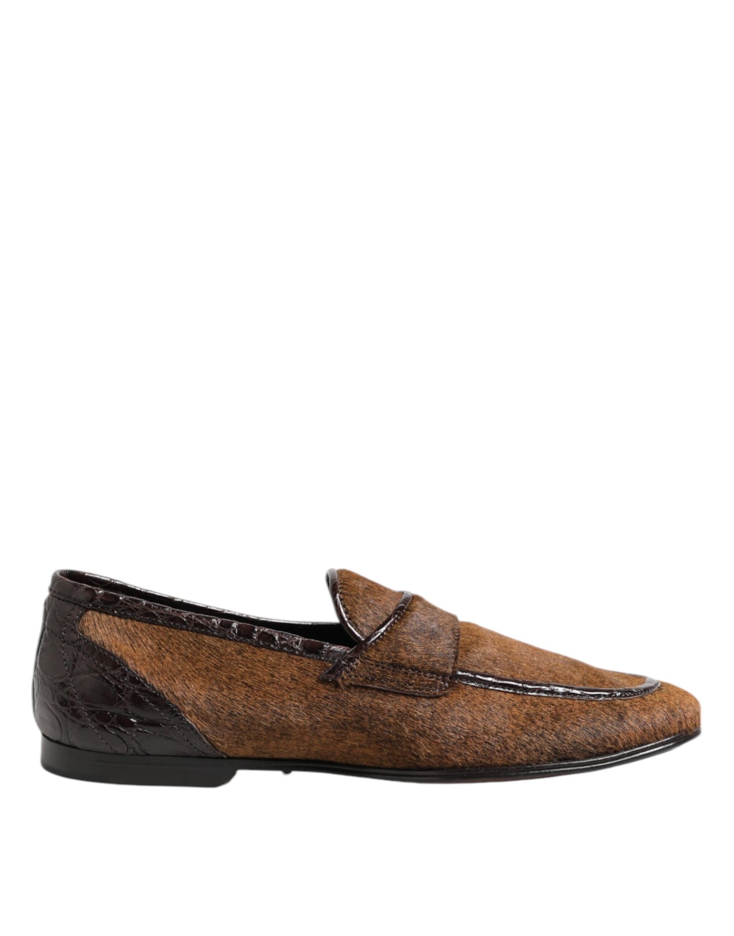 Dolce & Gabbana Brown Loafers Leather Slip On Men Dress Shoes Curated Luxury Accessories by Orvyn