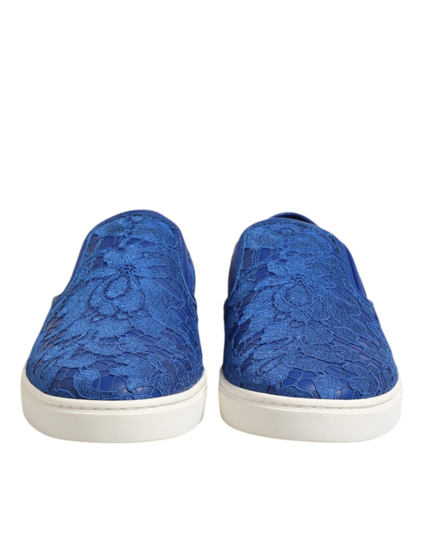 Dolce & Gabbana Blue Leather Lace Slip On Sneaker Shoes Curated Luxury Accessories by Orvyn