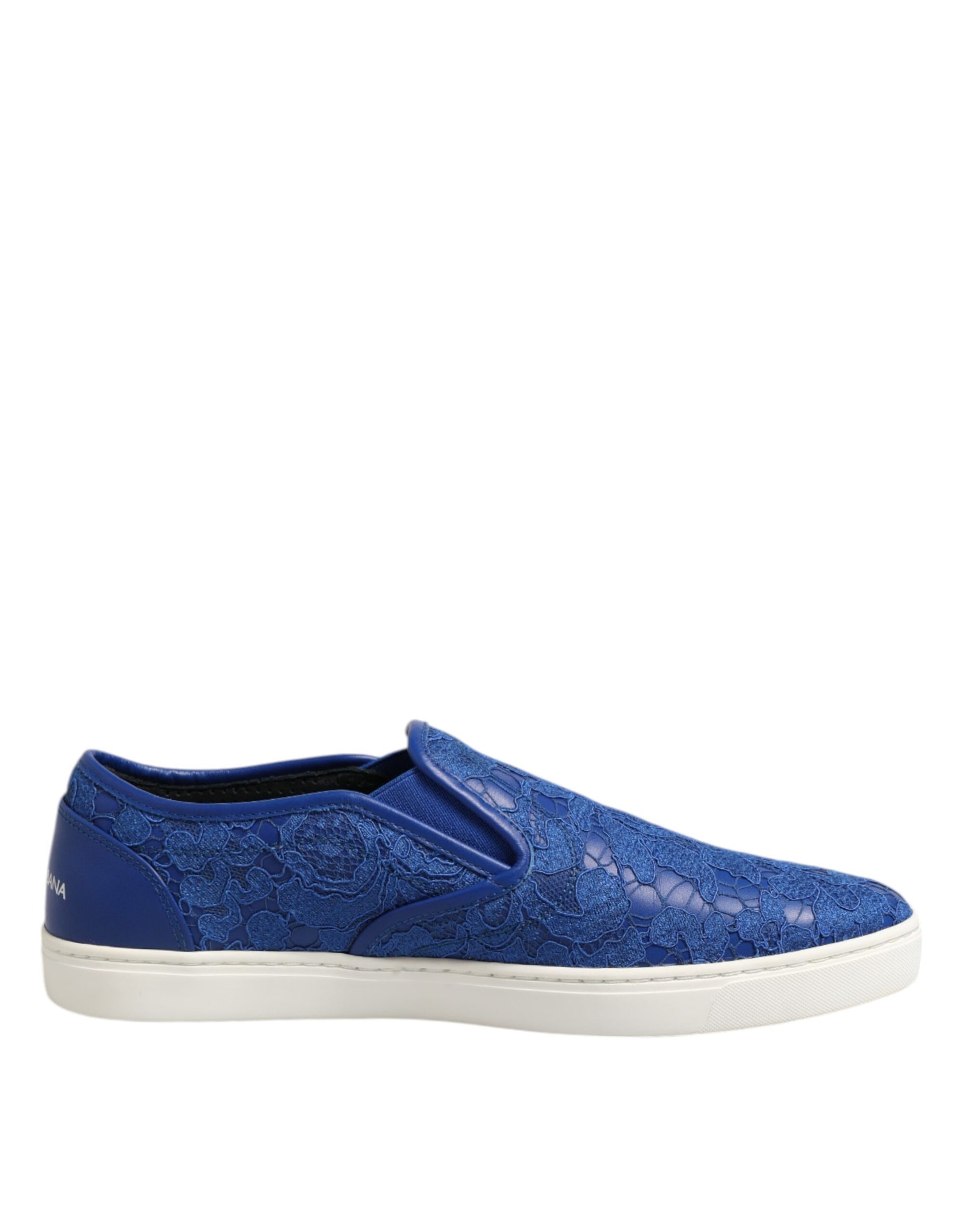 Dolce & Gabbana Blue Leather Lace Slip On Sneaker Shoes Curated Luxury Accessories by Orvyn