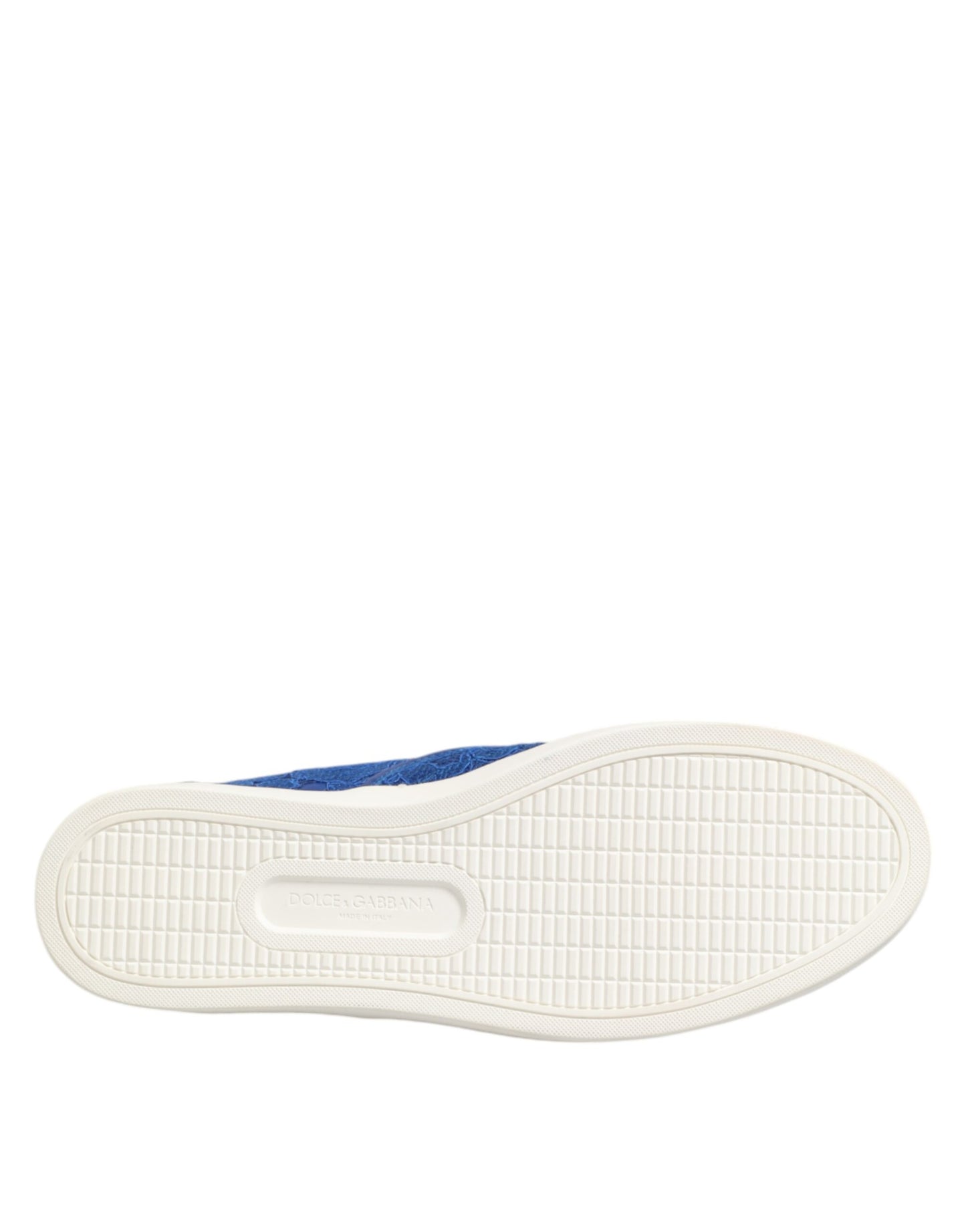 Dolce & Gabbana Blue Leather Lace Slip On Sneaker Shoes Curated Luxury Accessories by Orvyn