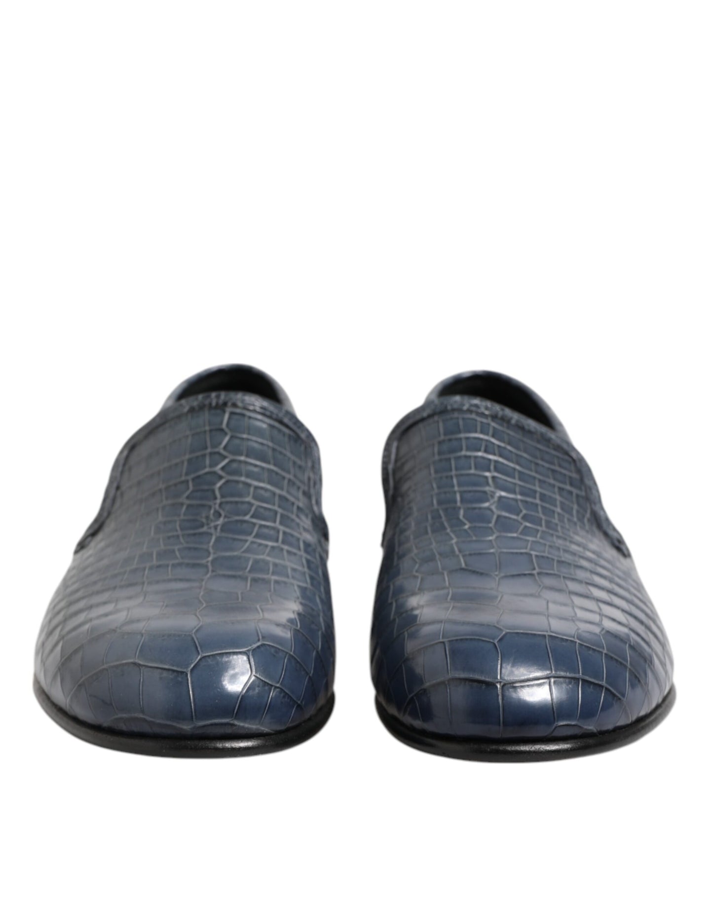 Dolce & Gabbana Blue Exotic Leather Slip On Loafers Men Dress Shoes Curated Luxury Accessories by Orvyn