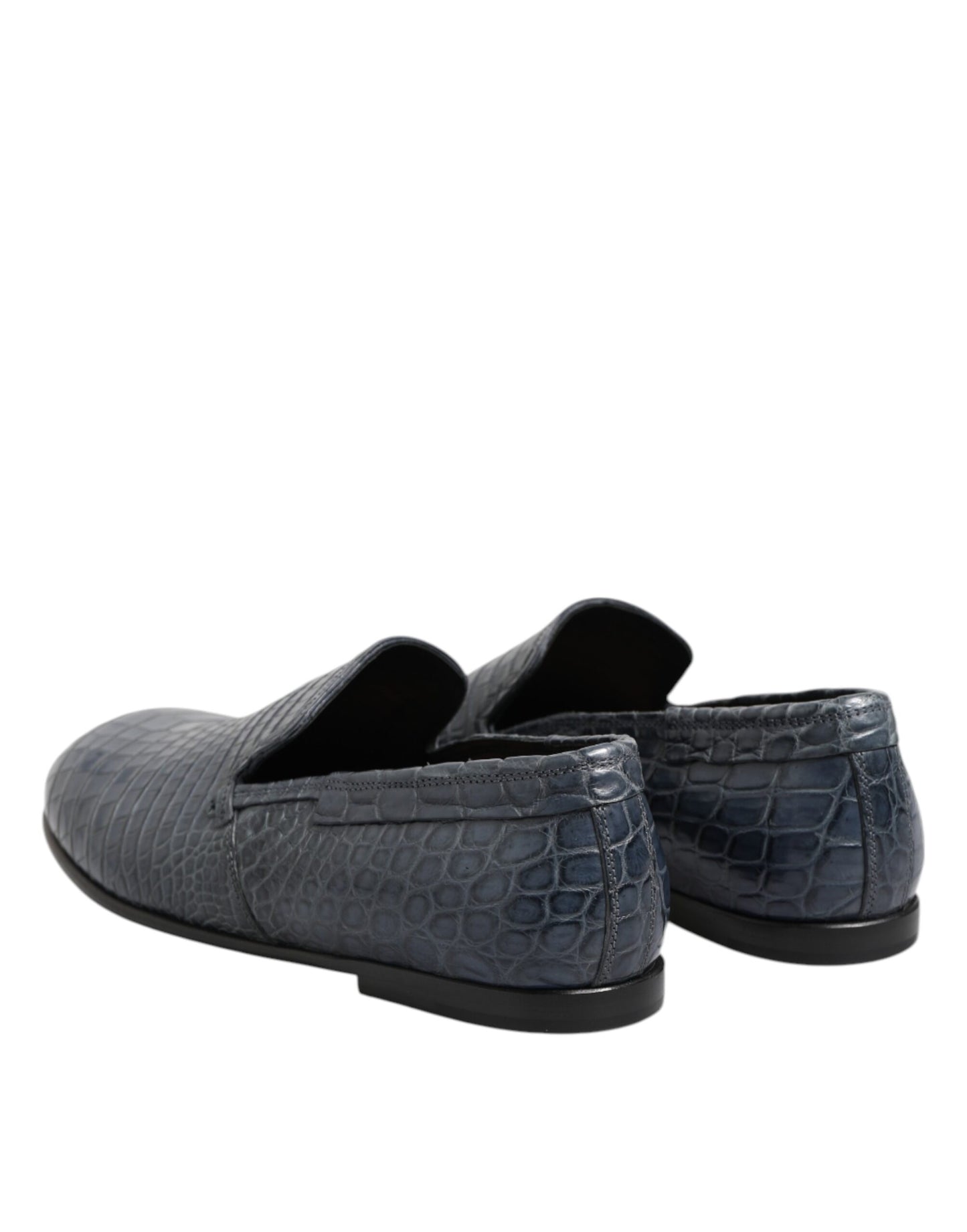 Dolce & Gabbana Blue Exotic Leather Slip On Loafers Men Dress Shoes Curated Luxury Accessories by Orvyn