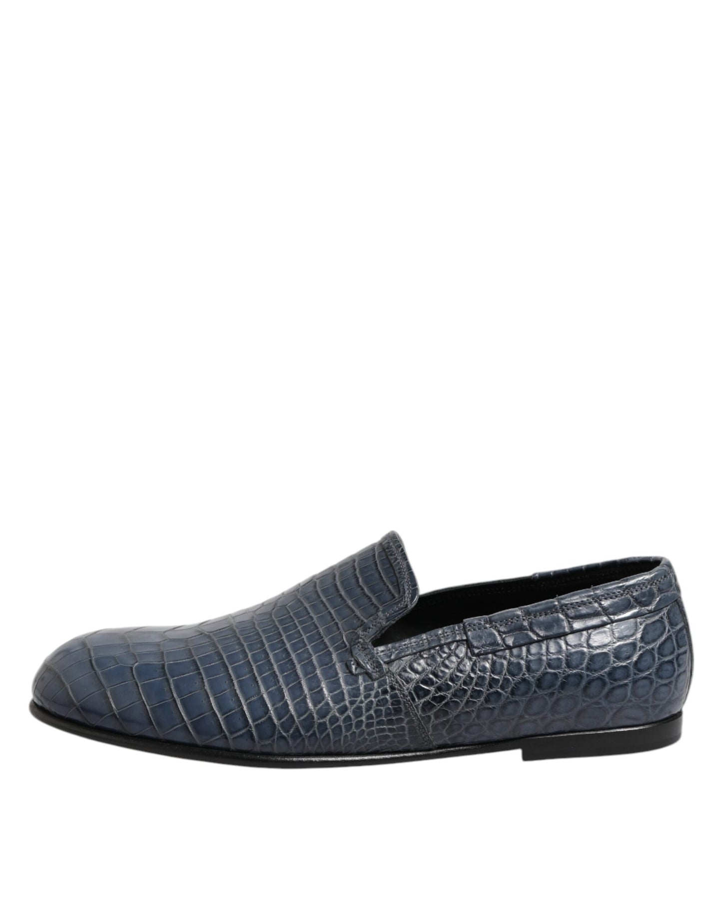 Dolce & Gabbana Blue Exotic Leather Slip On Loafers Men Dress Shoes Curated Luxury Accessories by Orvyn