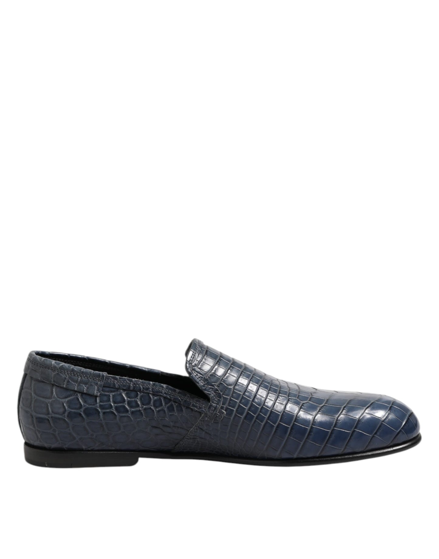 Dolce & Gabbana Blue Exotic Leather Slip On Loafers Men Dress Shoes Curated Luxury Accessories by Orvyn