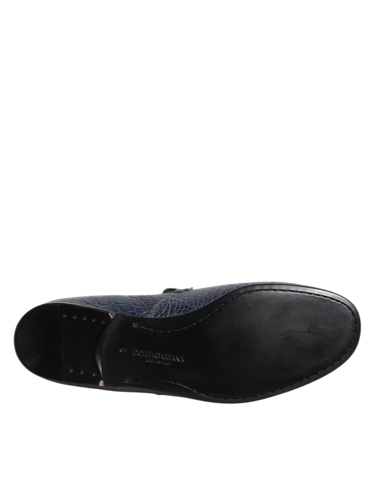 Dolce & Gabbana Blue Exotic Leather Slip On Loafers Men Dress Shoes Curated Luxury Accessories by Orvyn