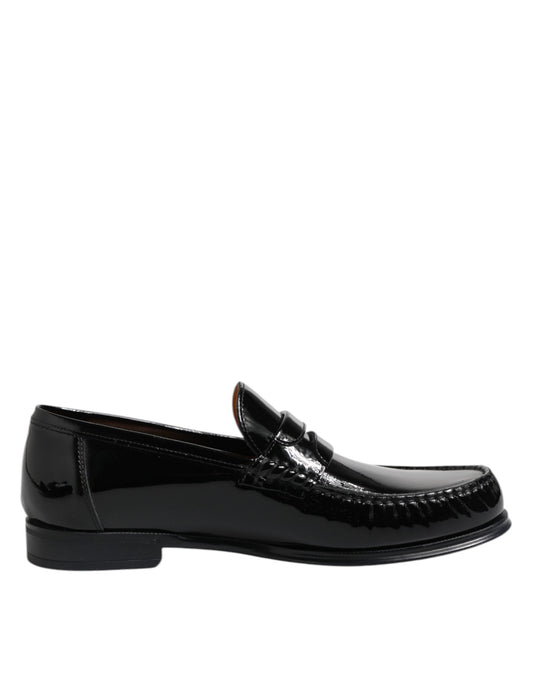 Dolce & Gabbana Black Leather Slip On Loafers Dress Shoes Curated Luxury Accessories by Orvyn