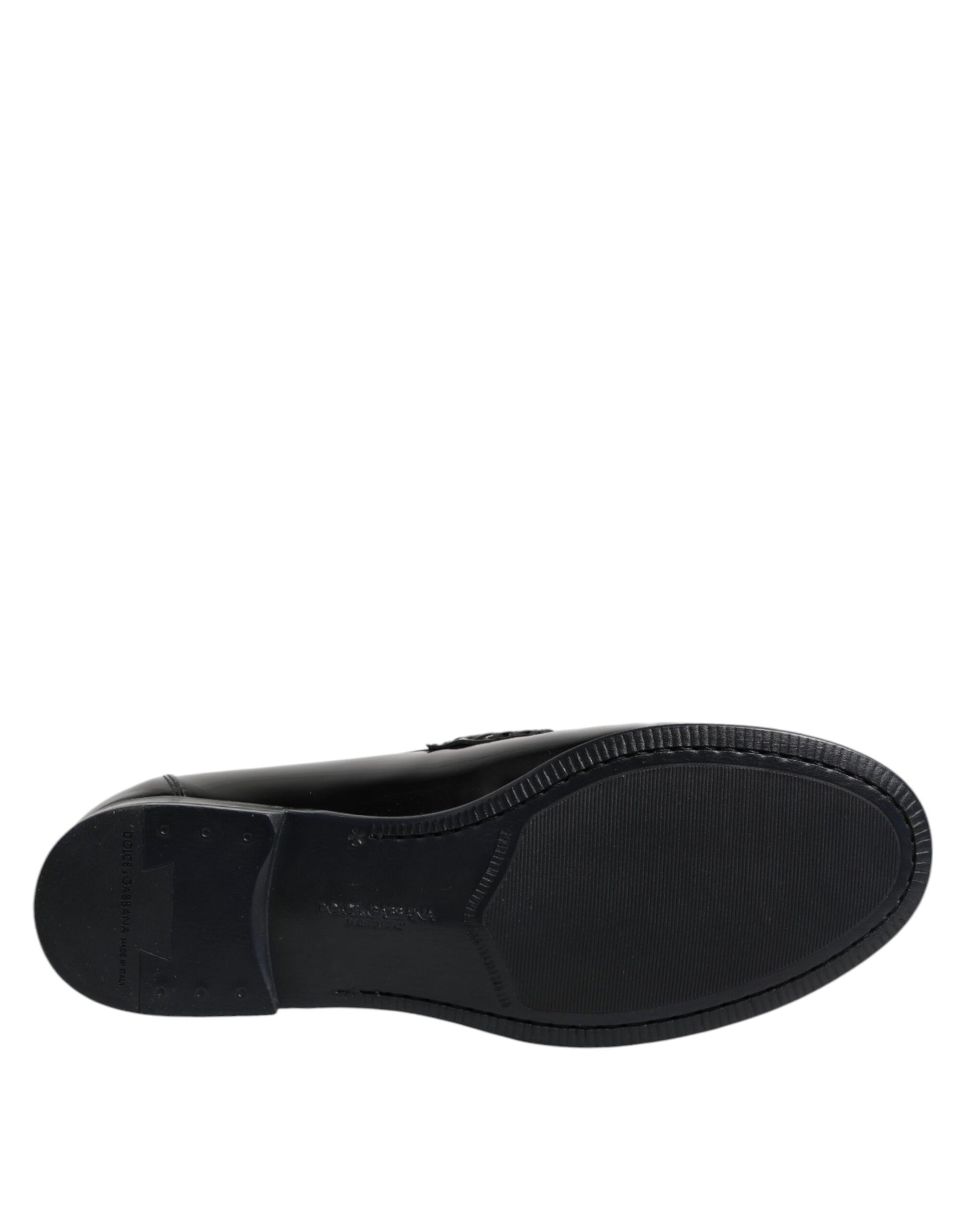 Dolce & Gabbana Black Leather Slip On Loafers Dress Shoes Curated Luxury Accessories by Orvyn