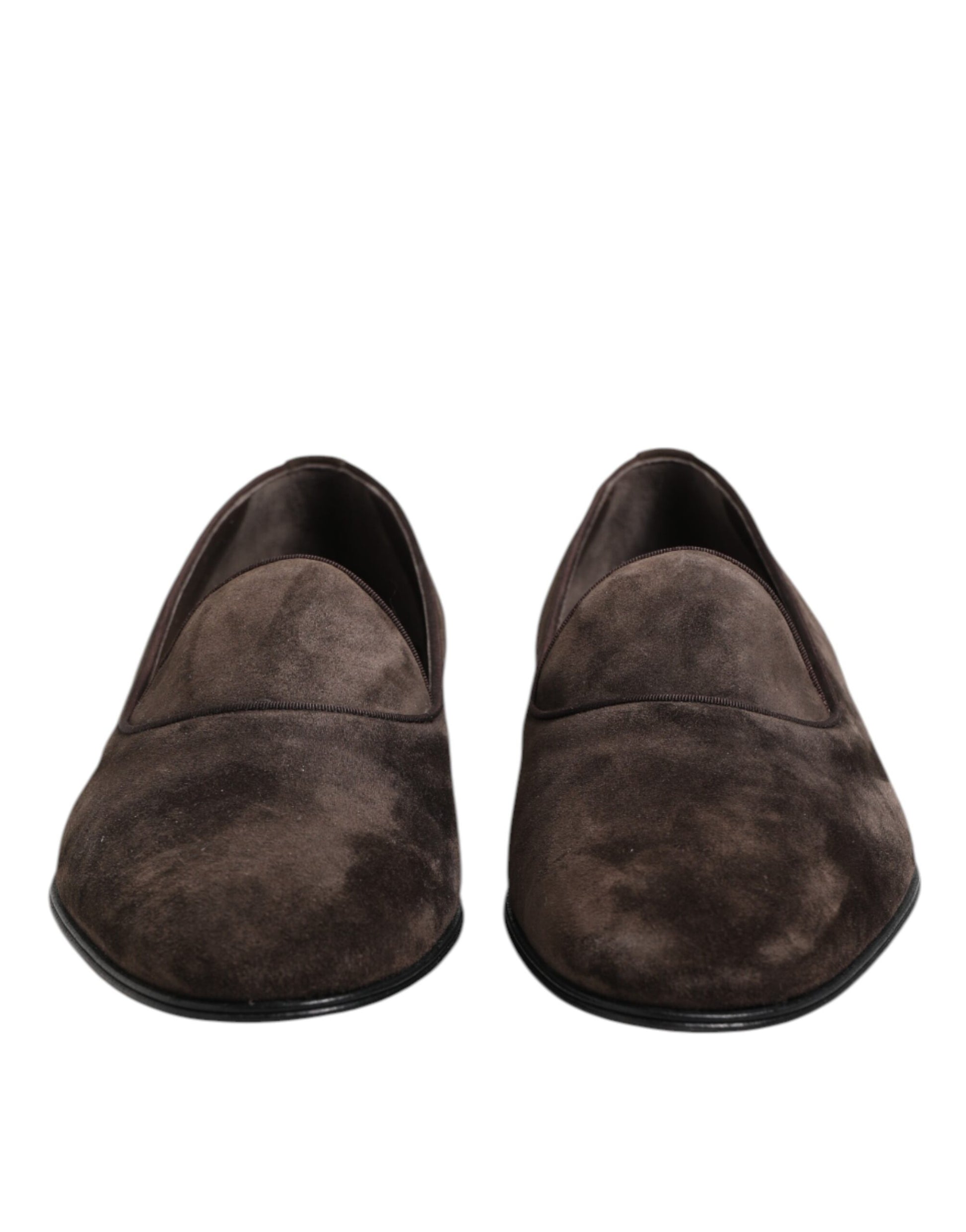Dolce & Gabbana Brown Velvet Leather Slip On Loafers Shoes Curated Luxury Accessories by Orvyn