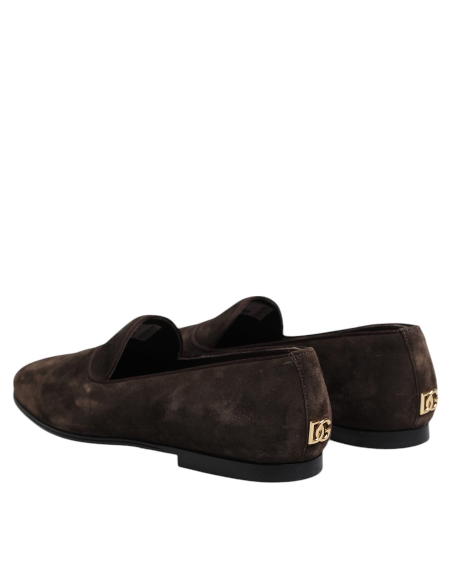 Dolce & Gabbana Brown Velvet Leather Slip On Loafers Shoes Curated Luxury Accessories by Orvyn