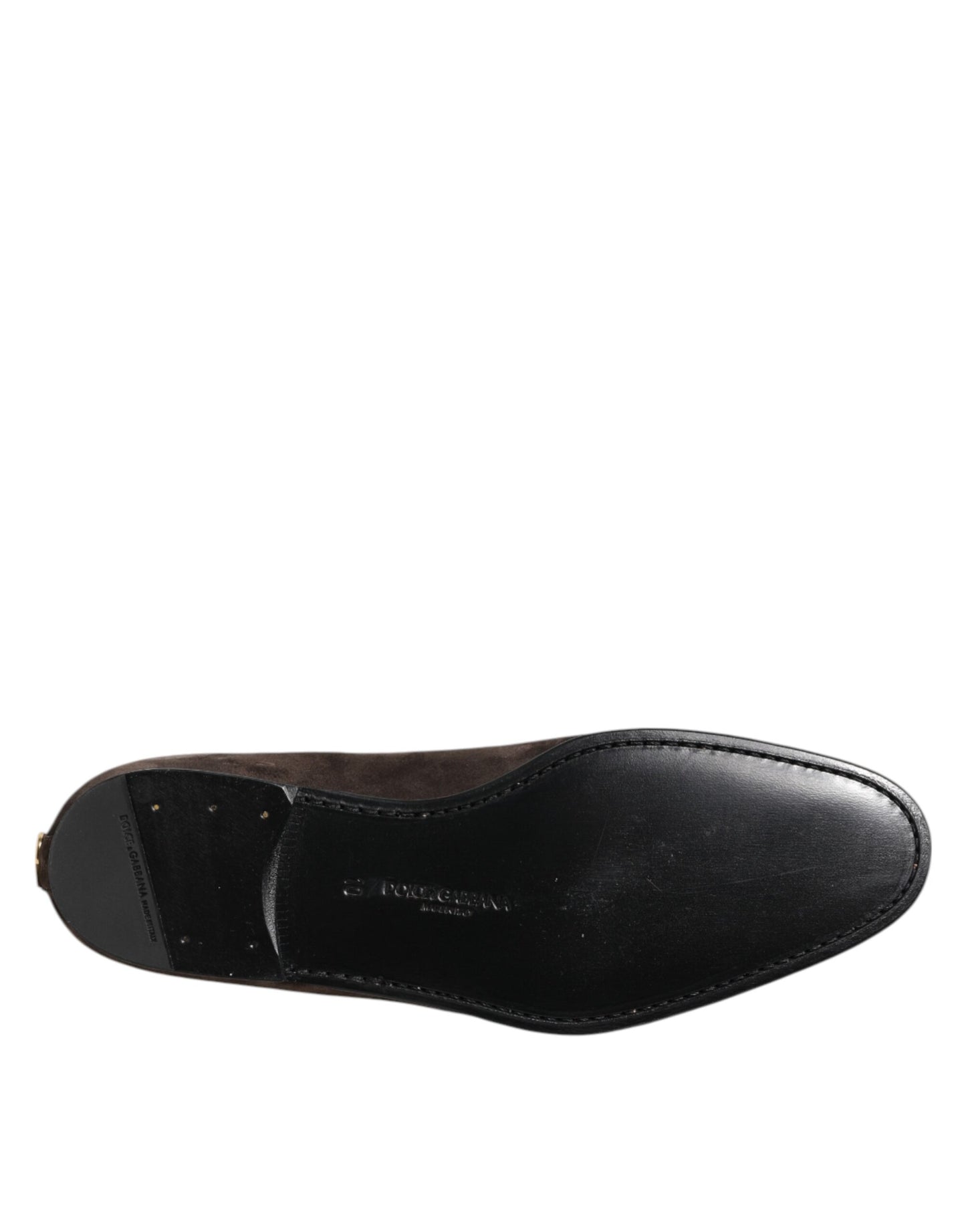 Dolce & Gabbana Brown Velvet Leather Slip On Loafers Shoes Curated Luxury Accessories by Orvyn