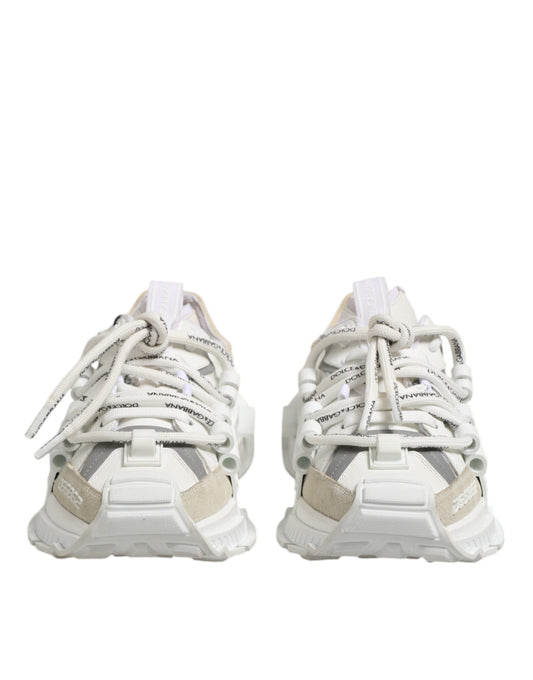 Dolce & Gabbana White Gray Low Top Space Sneakers Shoes Curated Luxury Accessories by Orvyn
