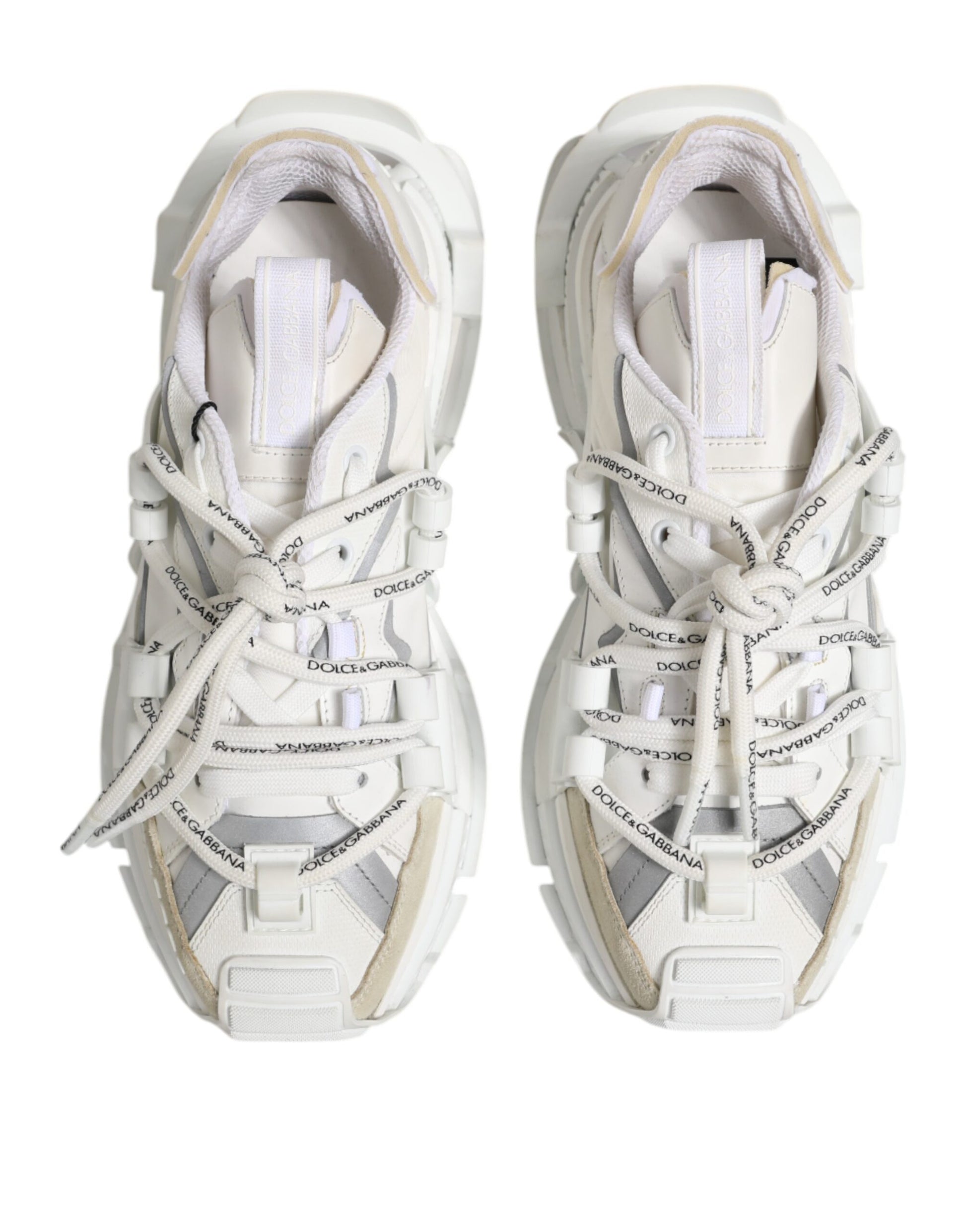 Dolce & Gabbana White Gray Low Top Space Sneakers Shoes Curated Luxury Accessories by Orvyn