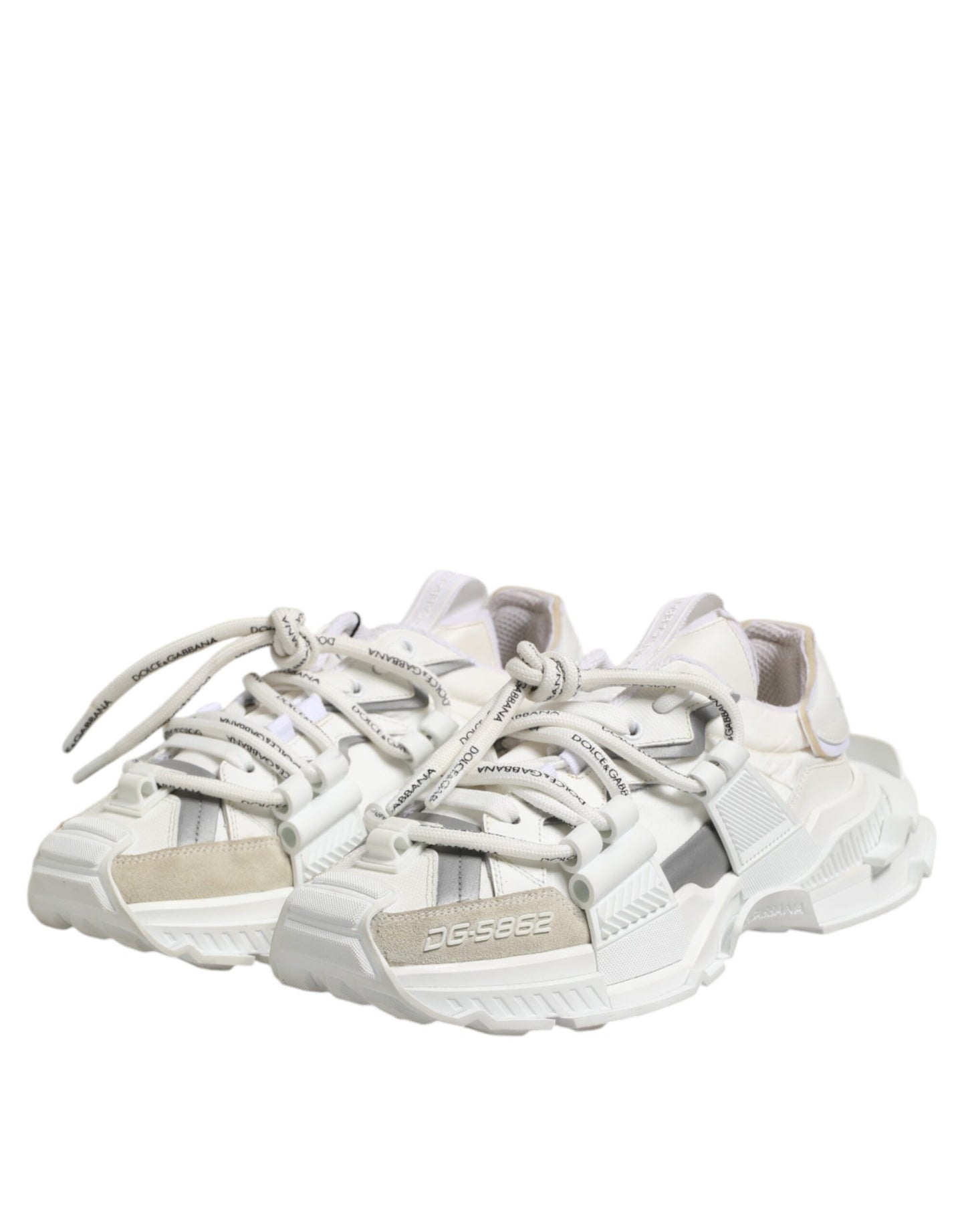 Dolce & Gabbana White Gray Low Top Space Sneakers Shoes Curated Luxury Accessories by Orvyn