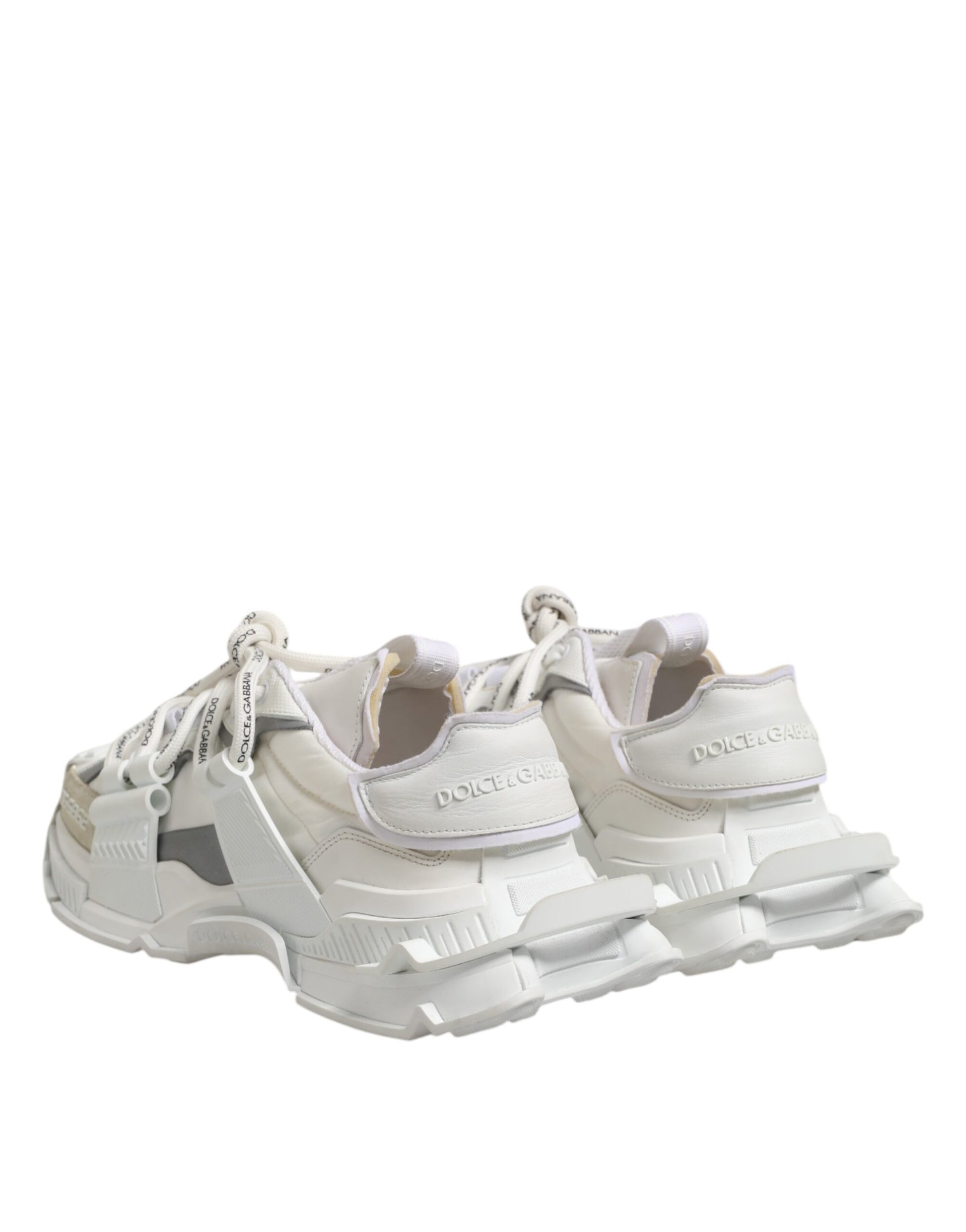 Dolce & Gabbana White Gray Low Top Space Sneakers Shoes Curated Luxury Accessories by Orvyn