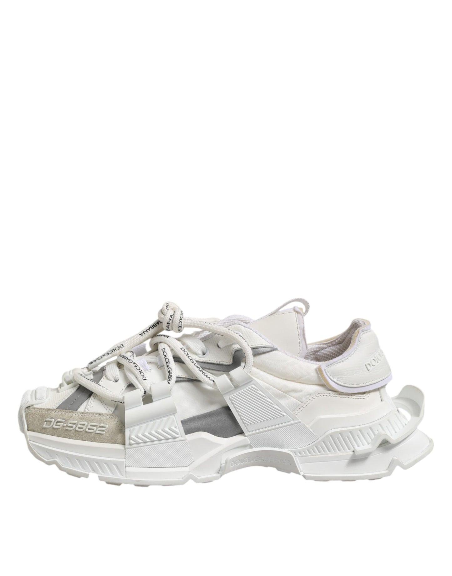 Dolce & Gabbana White Gray Low Top Space Sneakers Shoes Curated Luxury Accessories by Orvyn
