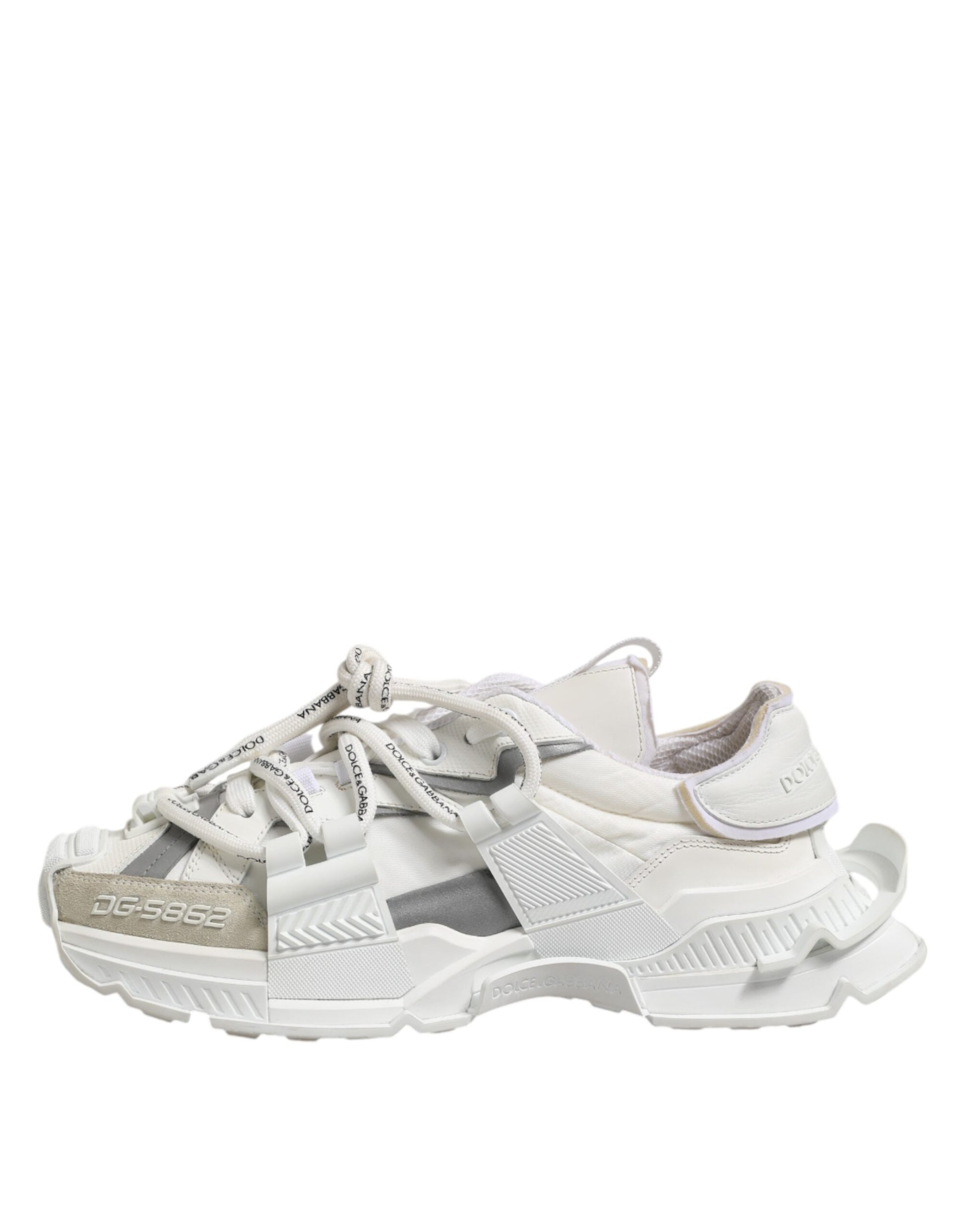 Dolce & Gabbana White Gray Low Top Space Sneakers Shoes Curated Luxury Accessories by Orvyn