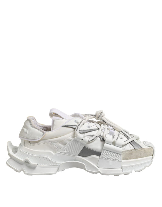 Dolce & Gabbana White Gray Low Top Space Sneakers Shoes Curated Luxury Accessories by Orvyn